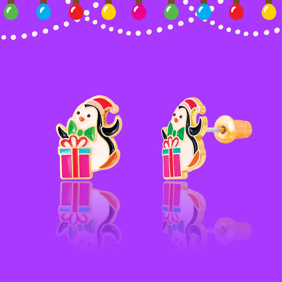 Girl Nation - Penguin Surprise Stud Earrings by SidePony Boutique