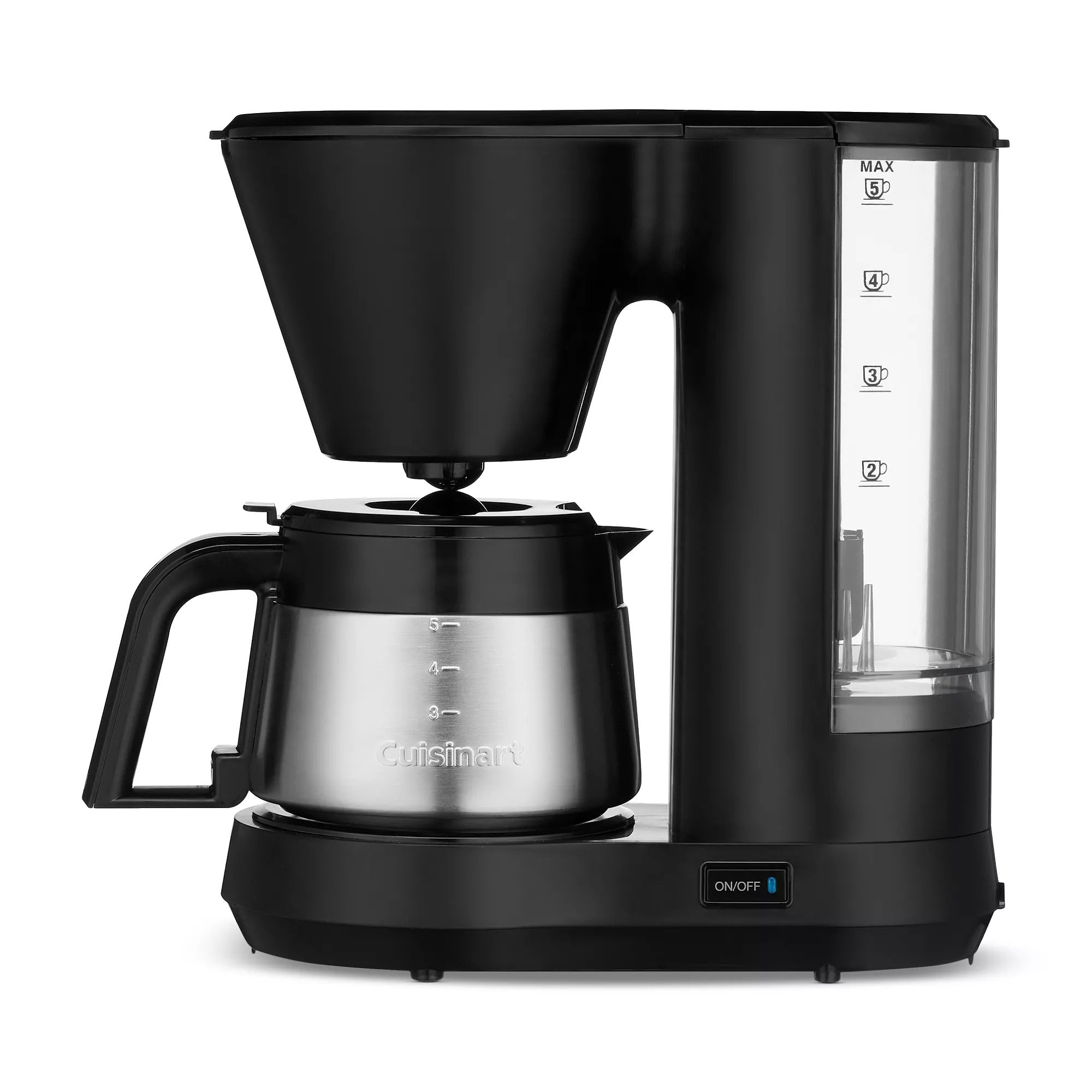 Electric Coffee Maker - Auto Off 5 Cup Black w/Stainless Steel Carafe by Homeportonline