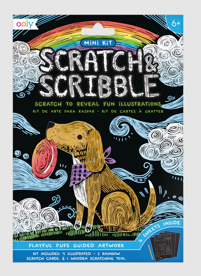 Scratch & Scribble Mini Art Kit Playful Pups by Homeportonline