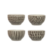 Embossed Stoneware Dish w/ Flower, 4 Styles (Sold Individually) by Homeportonline