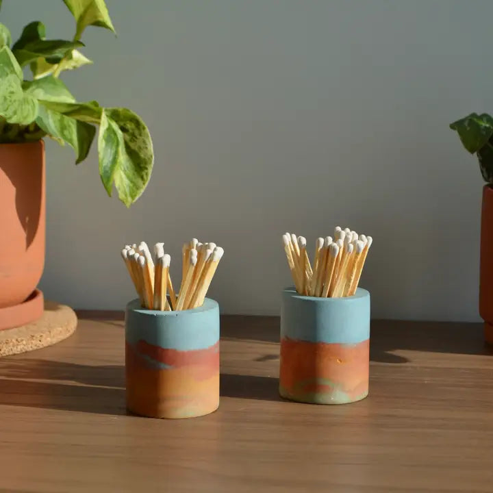 Rainbow Watercolor Matchstick/Airplant Holder