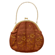 Sale!Embroidered Velvet Pumpkin Purse - Crossbody / Top Handle
