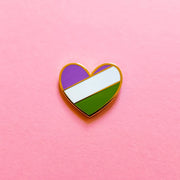 Genderqueer Heart Pin by Wild Lark