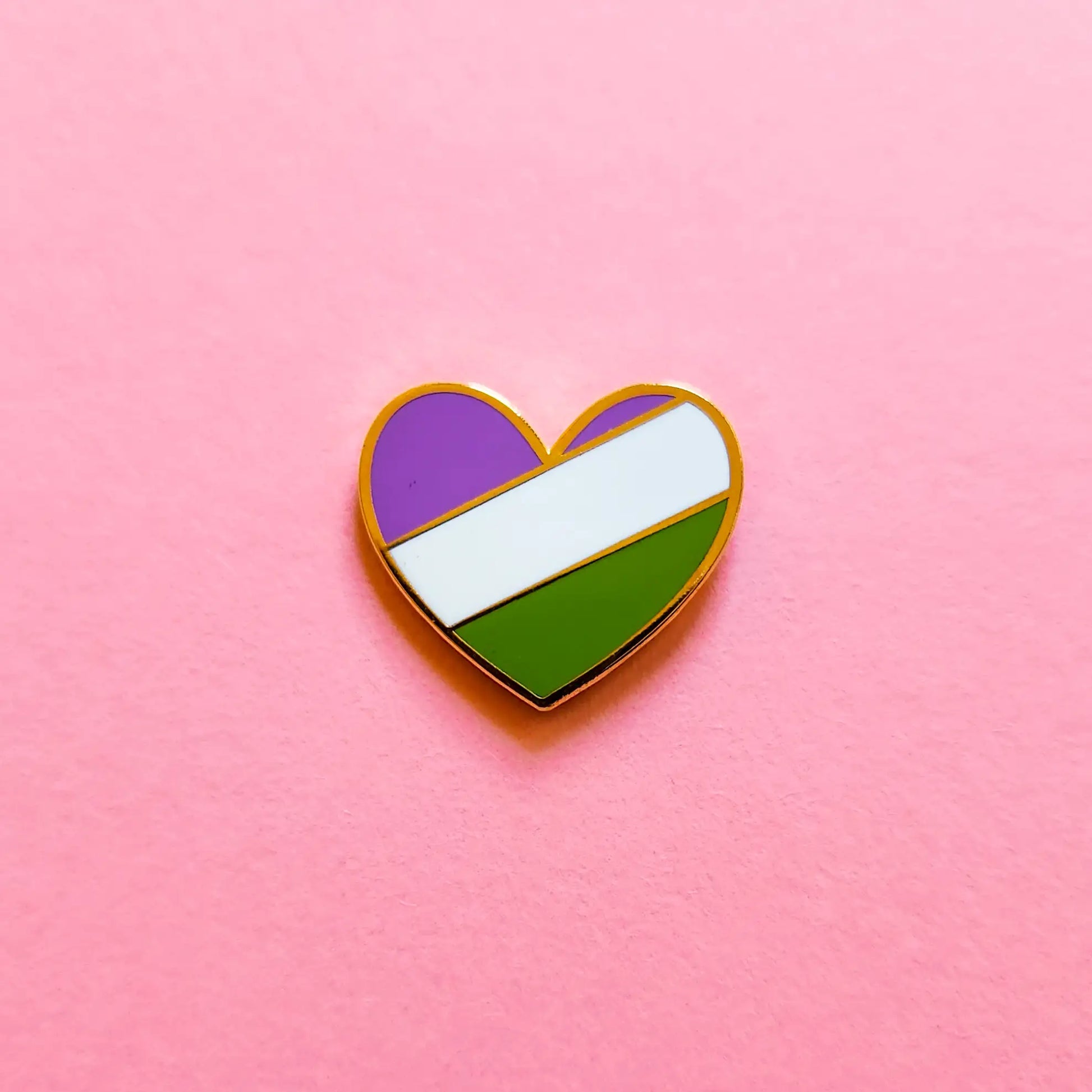 Genderqueer Heart Pin by Wild Lark