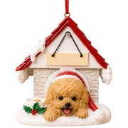 Ceramic Doghouse Ornament - Pomeranian