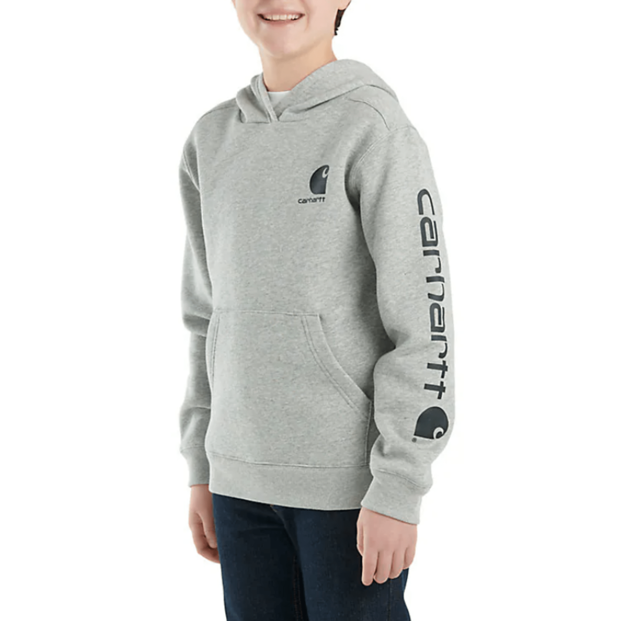 Carhartt Boys' Long Sleeve Graphic Sweatshirt - Heather Grey 4-7 by Lenny's Shoe & Apparel
