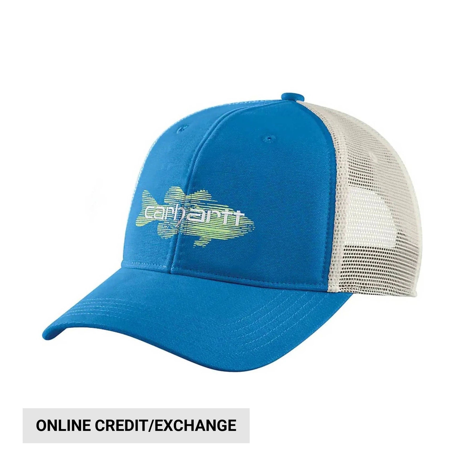 Carhartt Canvas Mesh Back Fish Graphic Cap - Azure Blue by Lenny's Shoe & Apparel