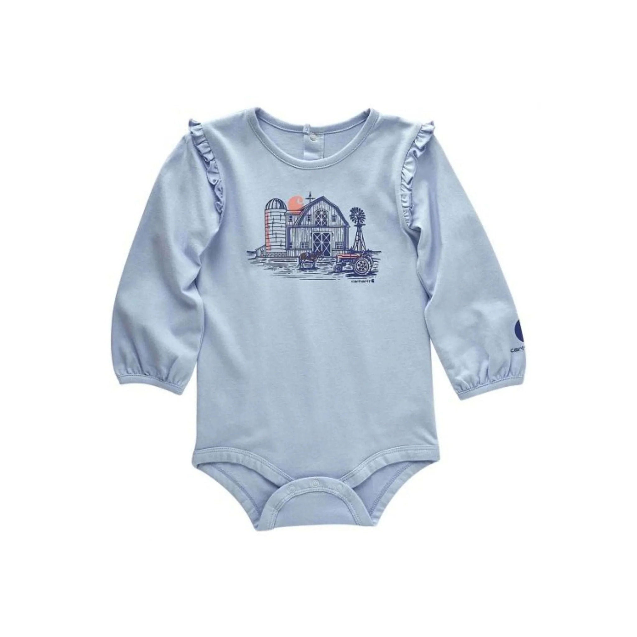 Carhartt Girls' Infant Long Sleeve Barn Bodysuit - Cashmere Blue by Lenny's Shoe & Apparel