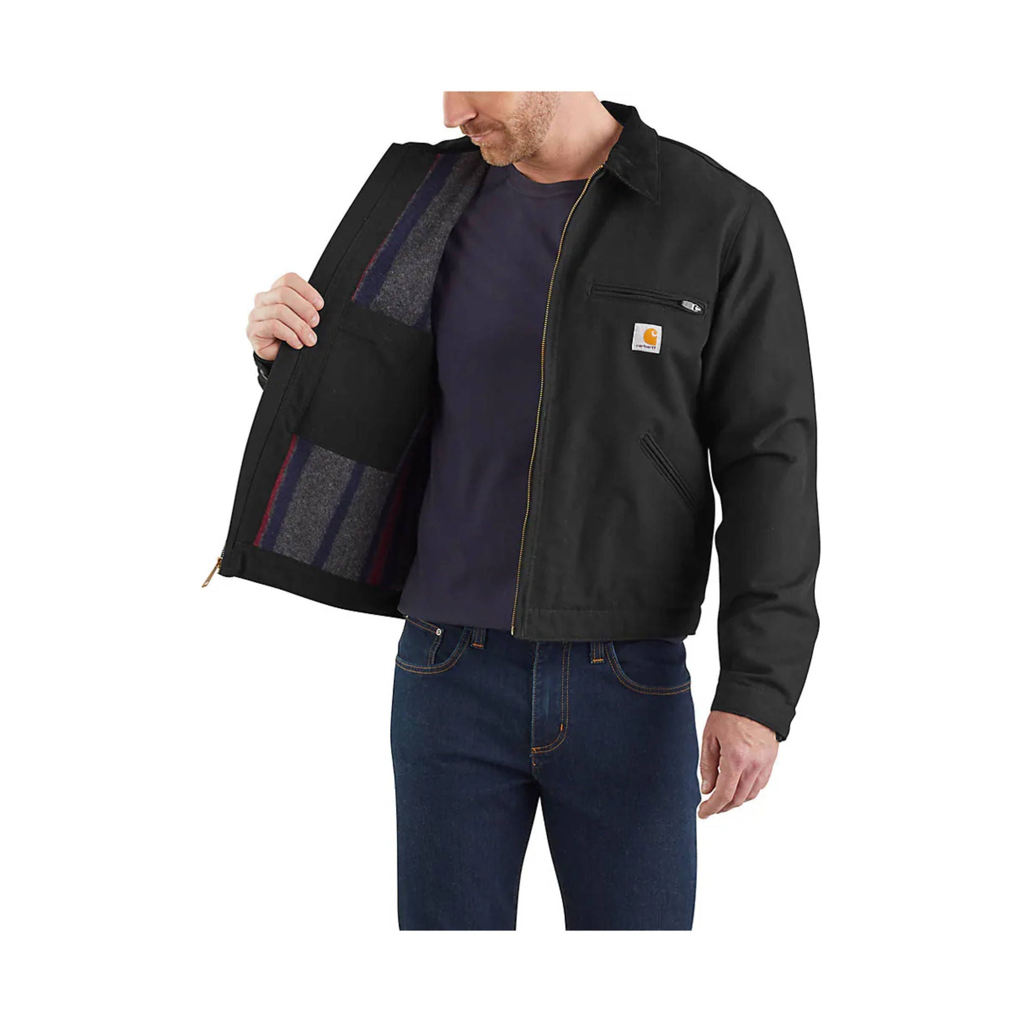 Carhartt Men's Blanket Lined Relaxed Fit Detroit Jacket - Black by Lenny's Shoe & Apparel
