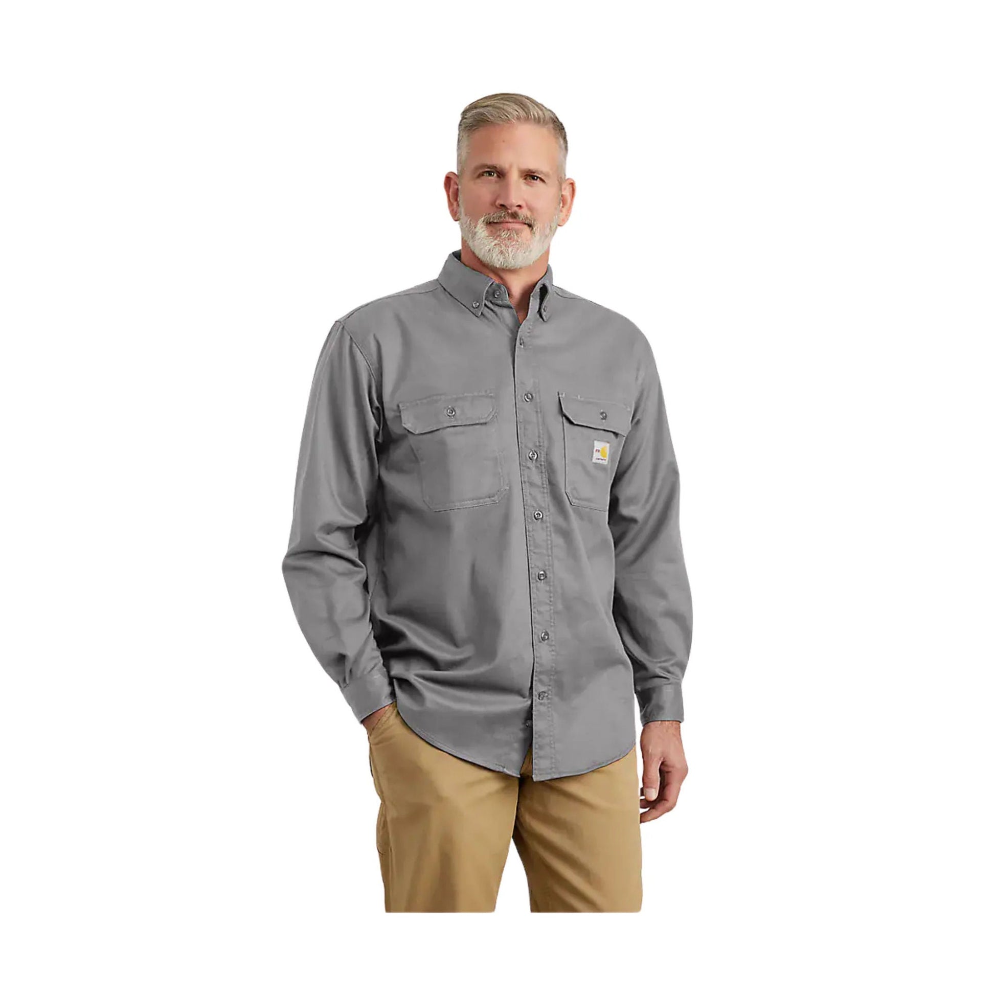 Carhartt Men's Flame Resistant Classic Twill Shirt - Gray by Lenny's Shoe & Apparel