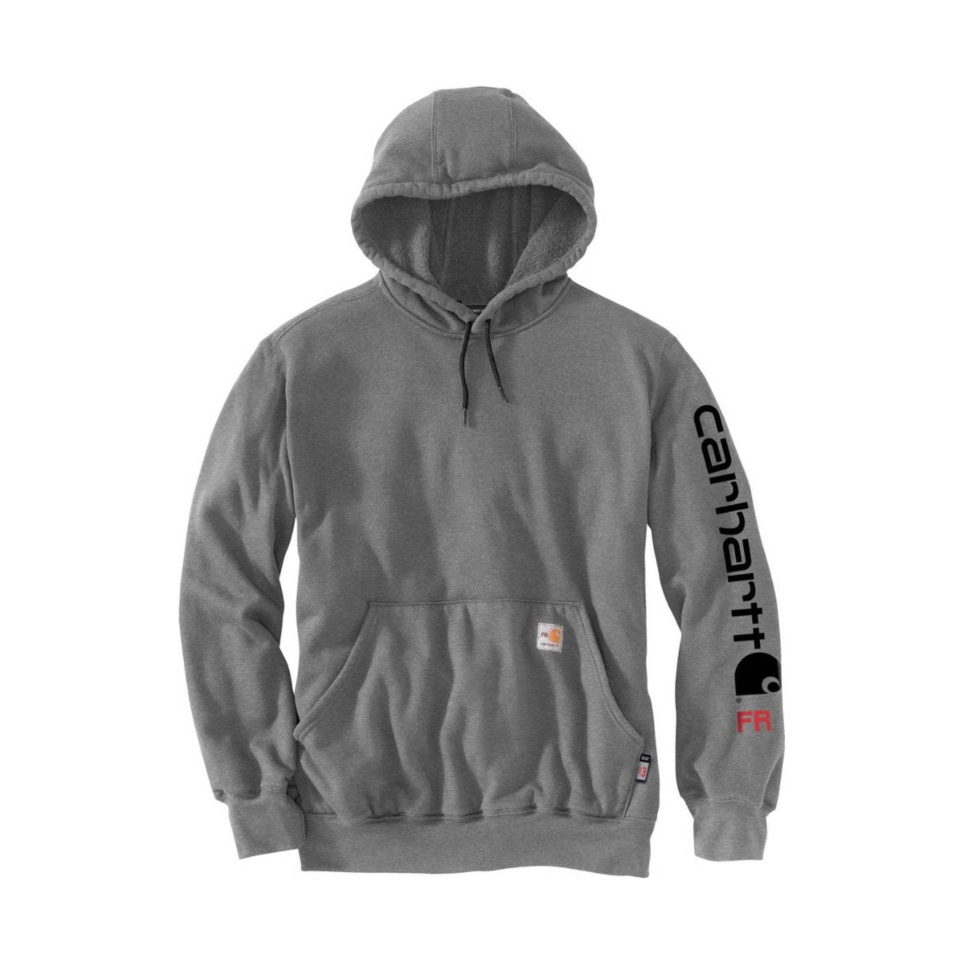 Carhartt Men's Flame Resistant Force Midweight Hooded Graphic Sweatshirt - Granite Heather by Lenny's Shoe & Apparel
