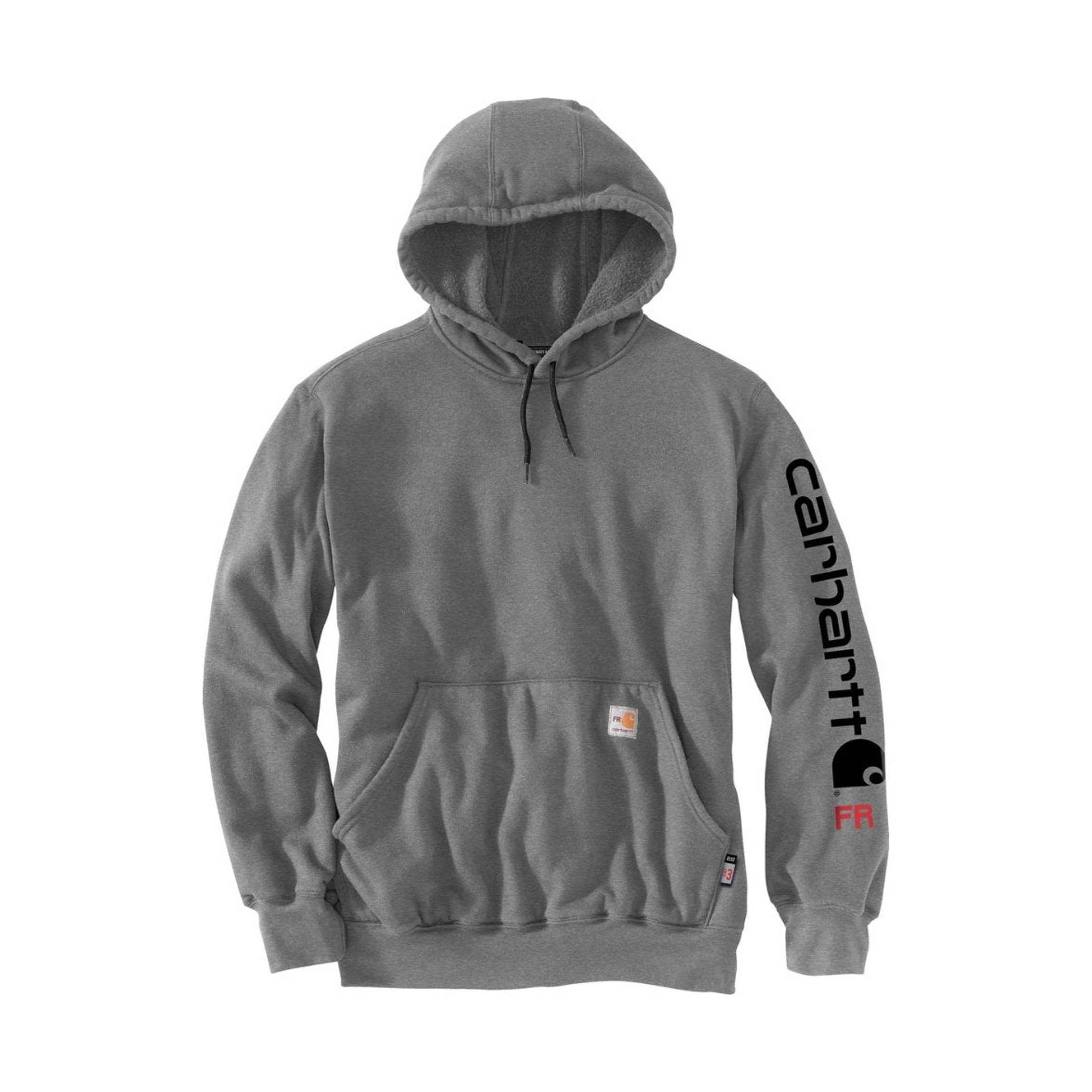Carhartt Men's Flame Resistant Force Midweight Hooded Graphic Sweatshirt - Granite Heather by Lenny's Shoe & Apparel