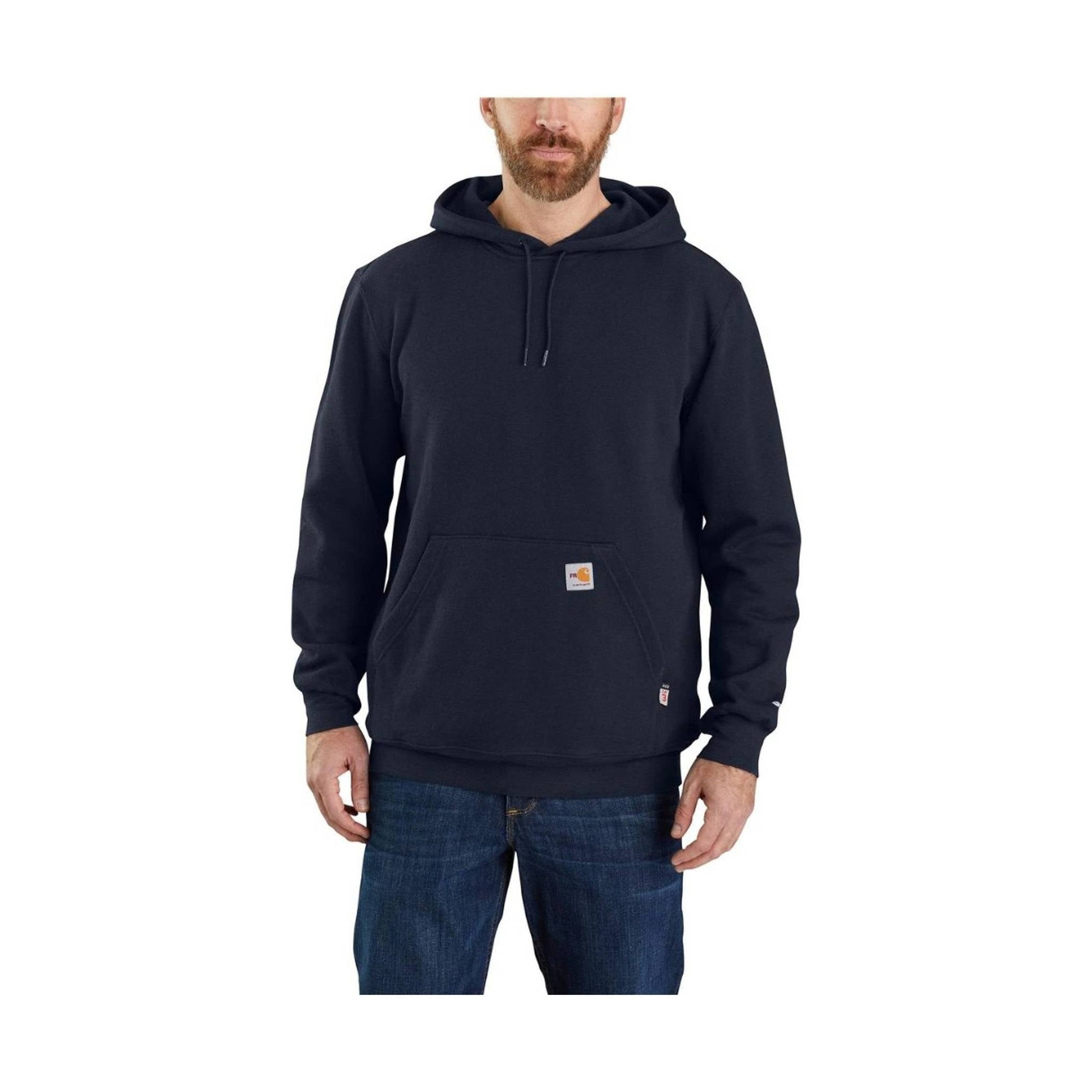 Carhartt Men's Flame Resistant Force Midweight Hooded Sweatshirt - Navy by Lenny's Shoe & Apparel