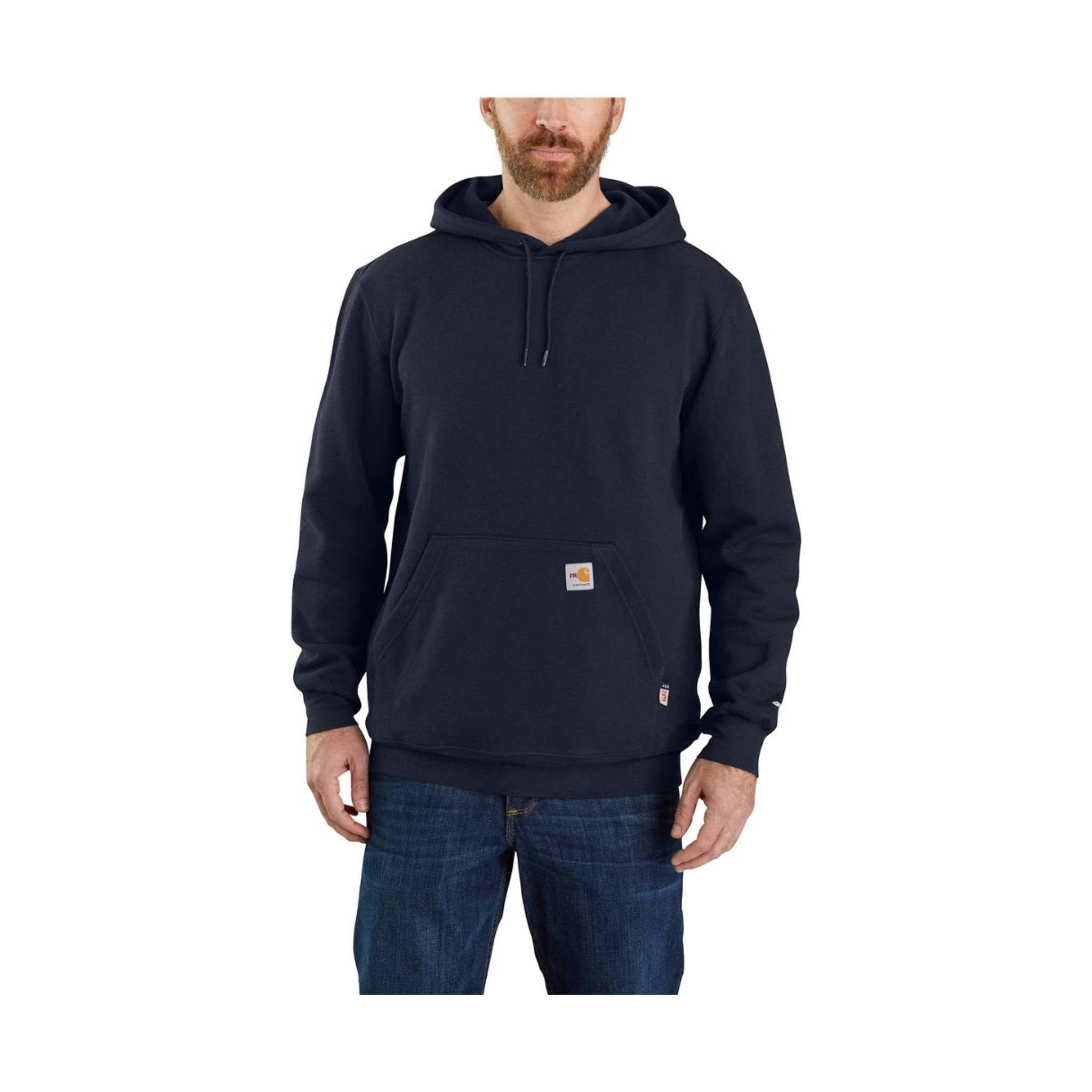 Carhartt Men's Flame Resistant Force Midweight Hooded Sweatshirt - Navy by Lenny's Shoe & Apparel