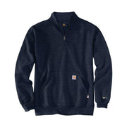 Carhartt Men's Flame Resistant Force Midweight Mock Neck Sweatshirt - Navy by Lenny's Shoe & Apparel