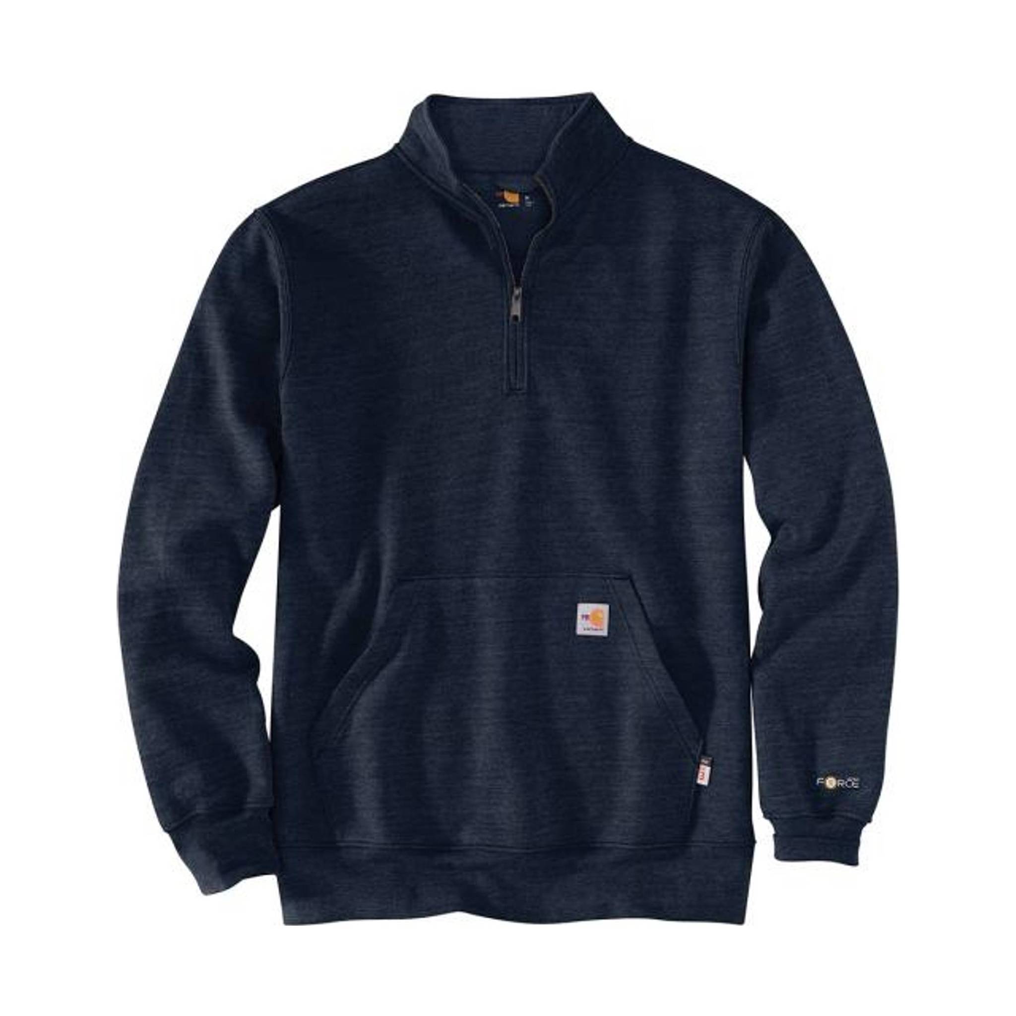 Carhartt Men's Flame Resistant Force Midweight Mock Neck Sweatshirt - Navy by Lenny's Shoe & Apparel