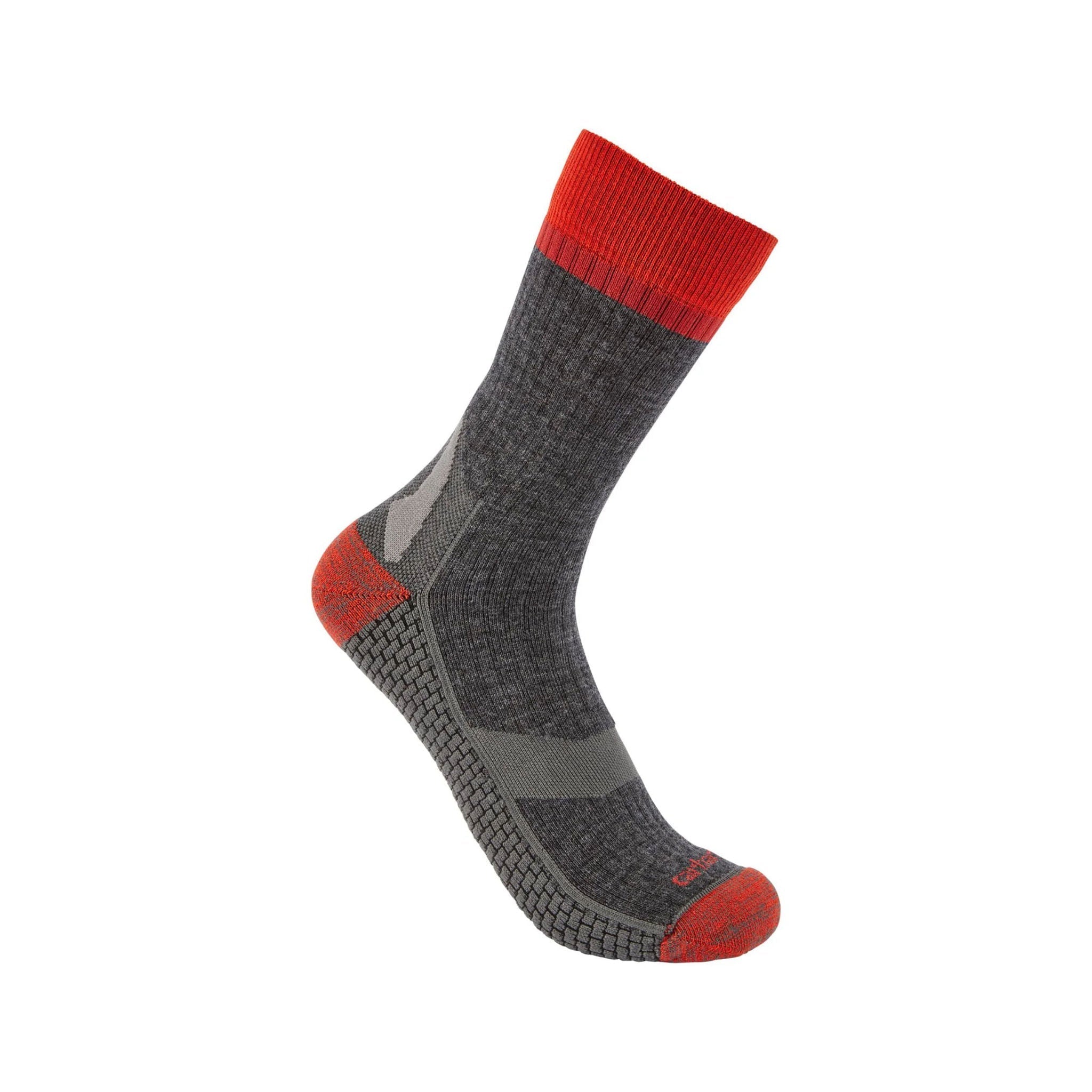 Carhartt Men's Force Grid Midweight Merino Wool Blend Crew Sock - Granite Heather by Lenny's Shoe & Apparel