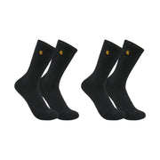 Carhartt Men's Force Midweight Crew Sock 2 Pack - Black by Lenny's Shoe & Apparel