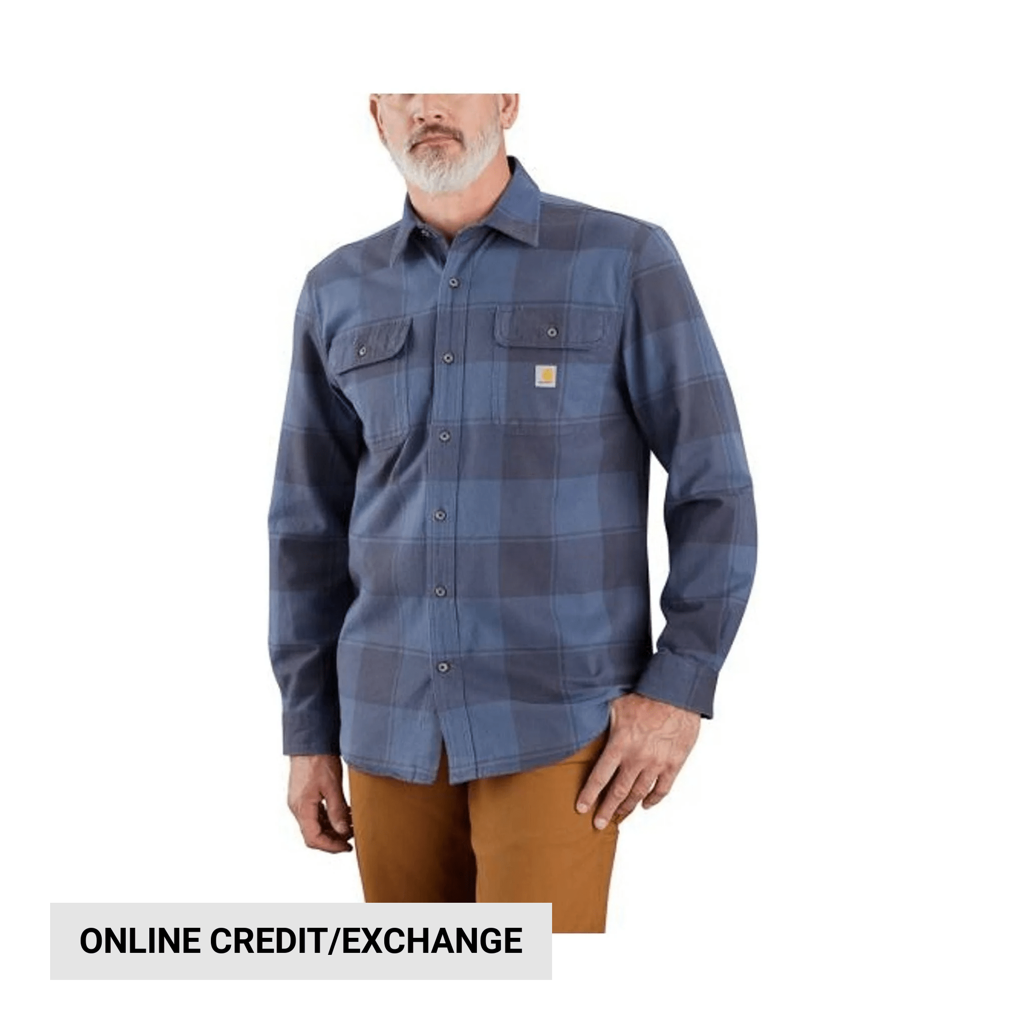 Carhartt Men's Heavy Weight Flannel LS Plaid Shirt - Navy by Lenny's Shoe & Apparel
