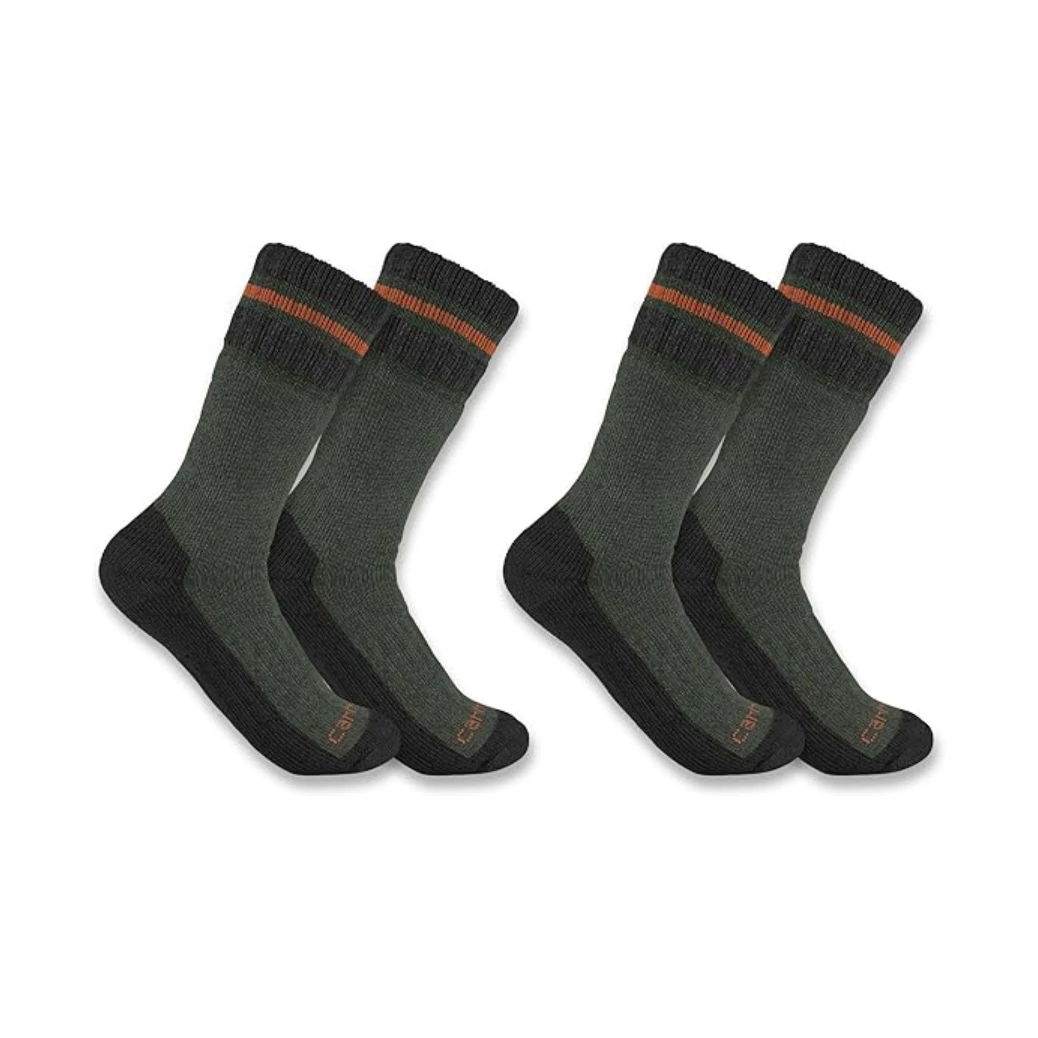 Carhartt Men's Heavyweight Synthetic Wool Blend Boot 2 Pack Socks - Brunt Olive by Lenny's Shoe & Apparel