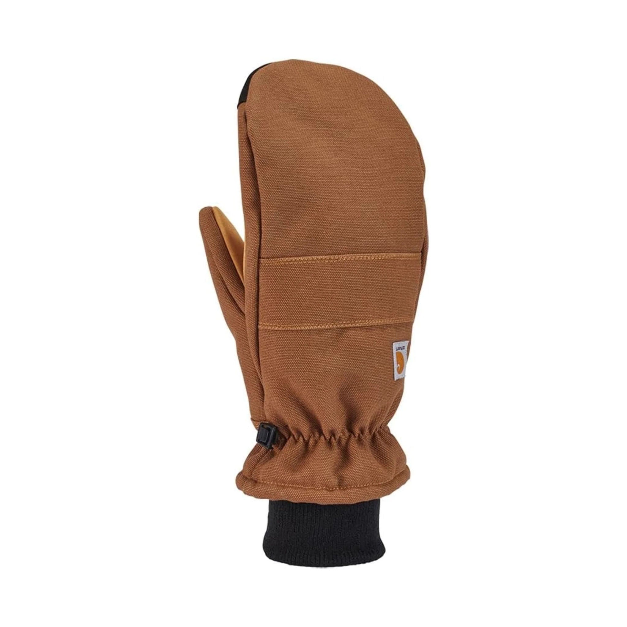 Carhartt Men's Insulated Duck Synthetic Leather Knit Cuff Mittens - Brown by Lenny's Shoe & Apparel