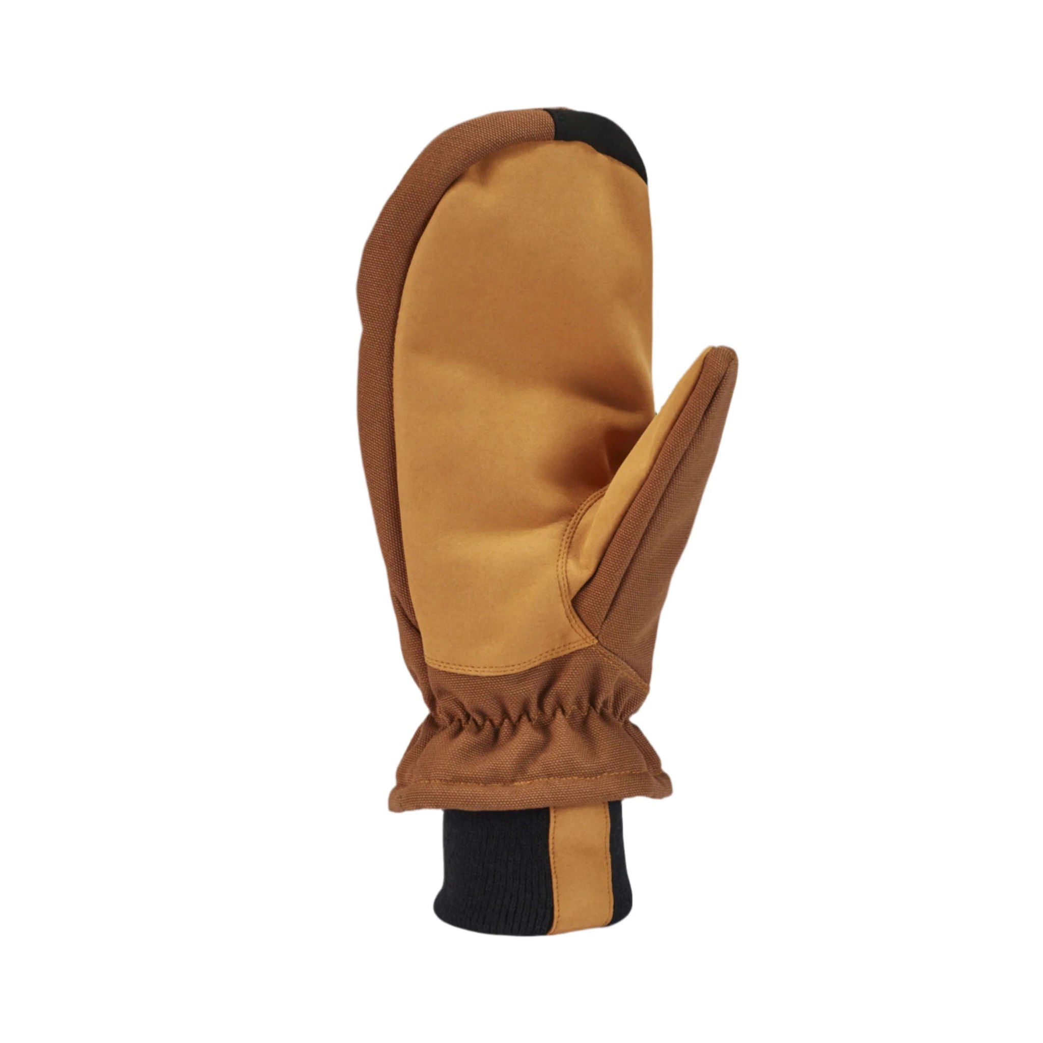 Carhartt Men's Insulated Duck Synthetic Leather Knit Cuff Mittens - Brown by Lenny's Shoe & Apparel
