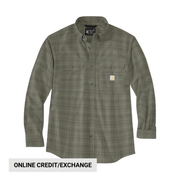 Carhartt Men's Loose Fit Midweight Chambray Long Sleeve Plaid Shirt - Dusty Olive by Lenny's Shoe & Apparel