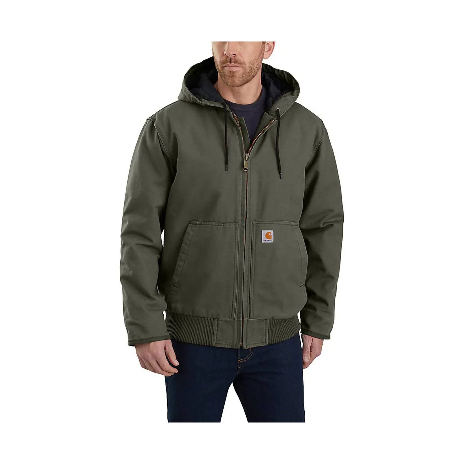 Carhartt Men's Loose Fit Washed Duck Insulated Active Jac - Moss by Lenny's Shoe & Apparel