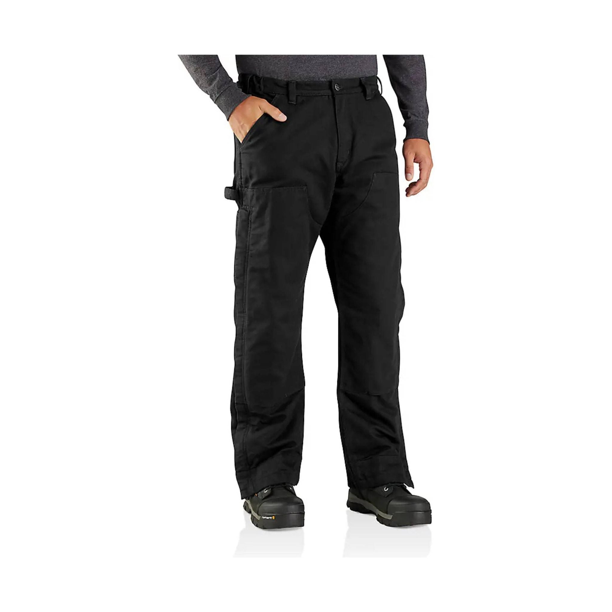 Carhartt Men's Loose Fit Washed Duck Insulated Pant - Black by Lenny's Shoe & Apparel
