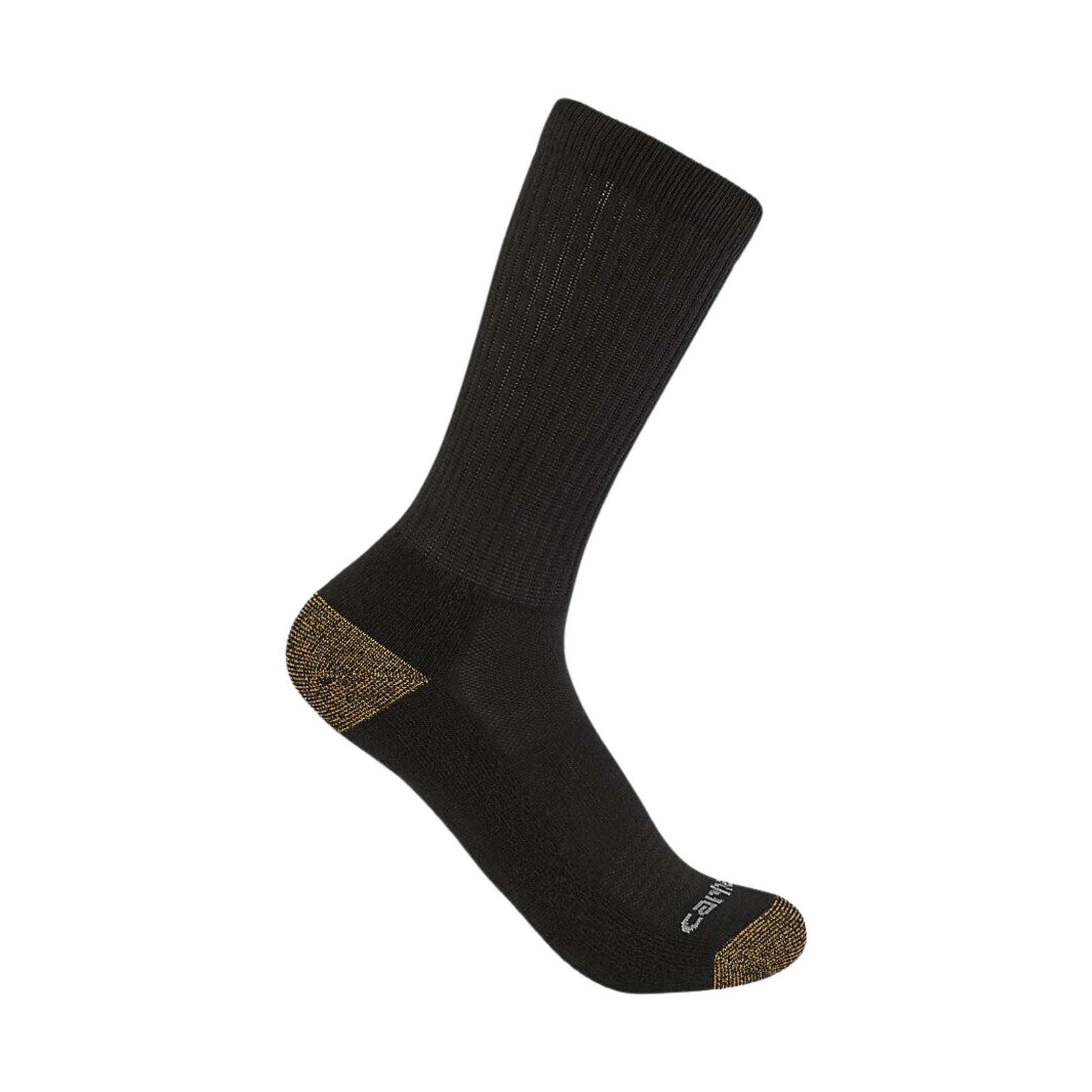 Carhartt Men's Midweight Crew Sock 6 Pack - Black by Lenny's Shoe & Apparel