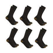 Carhartt Men's Midweight Crew Sock 6 Pack - Black by Lenny's Shoe & Apparel