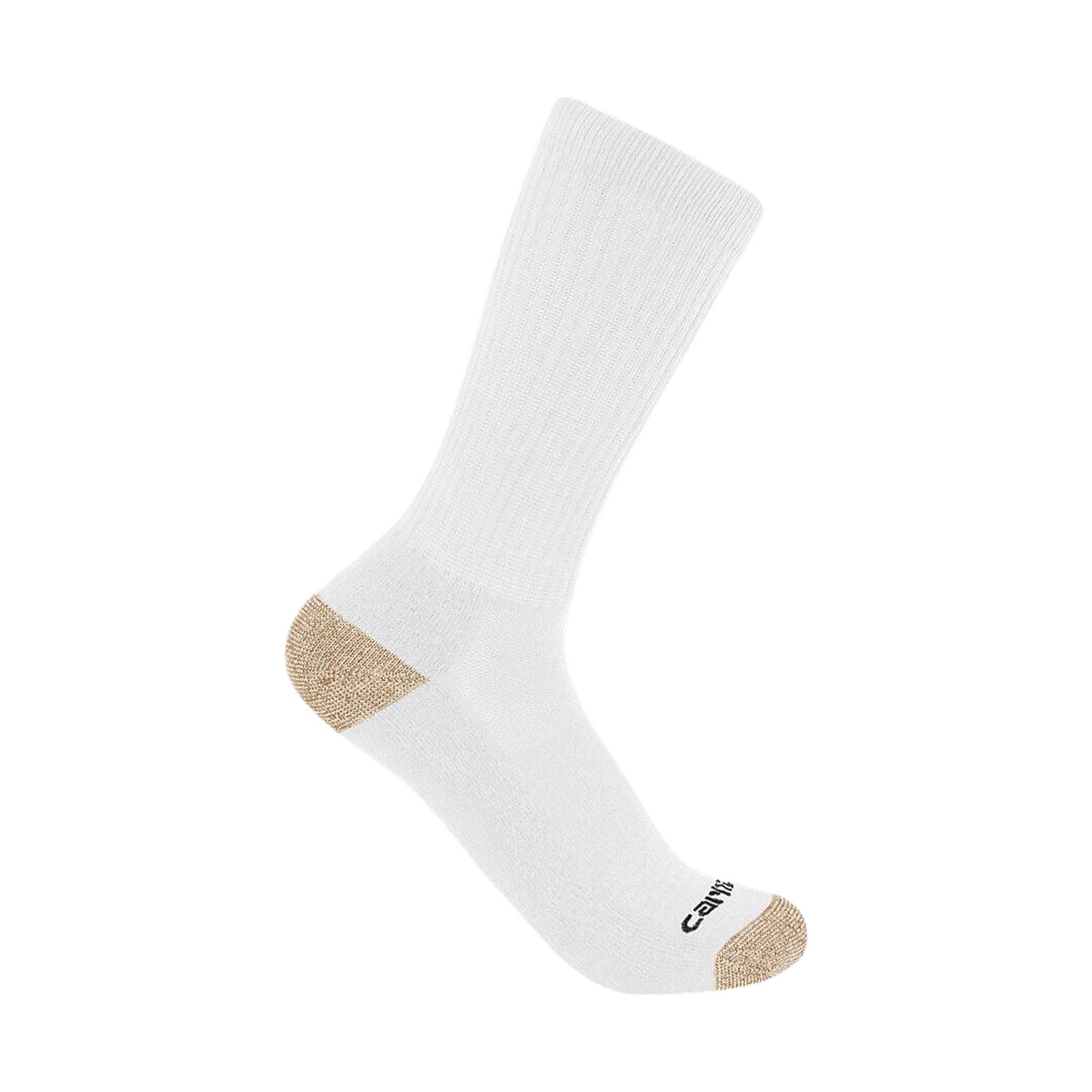 Carhartt Men's Midweight Crew Sock 6 Pack - White by Lenny's Shoe & Apparel