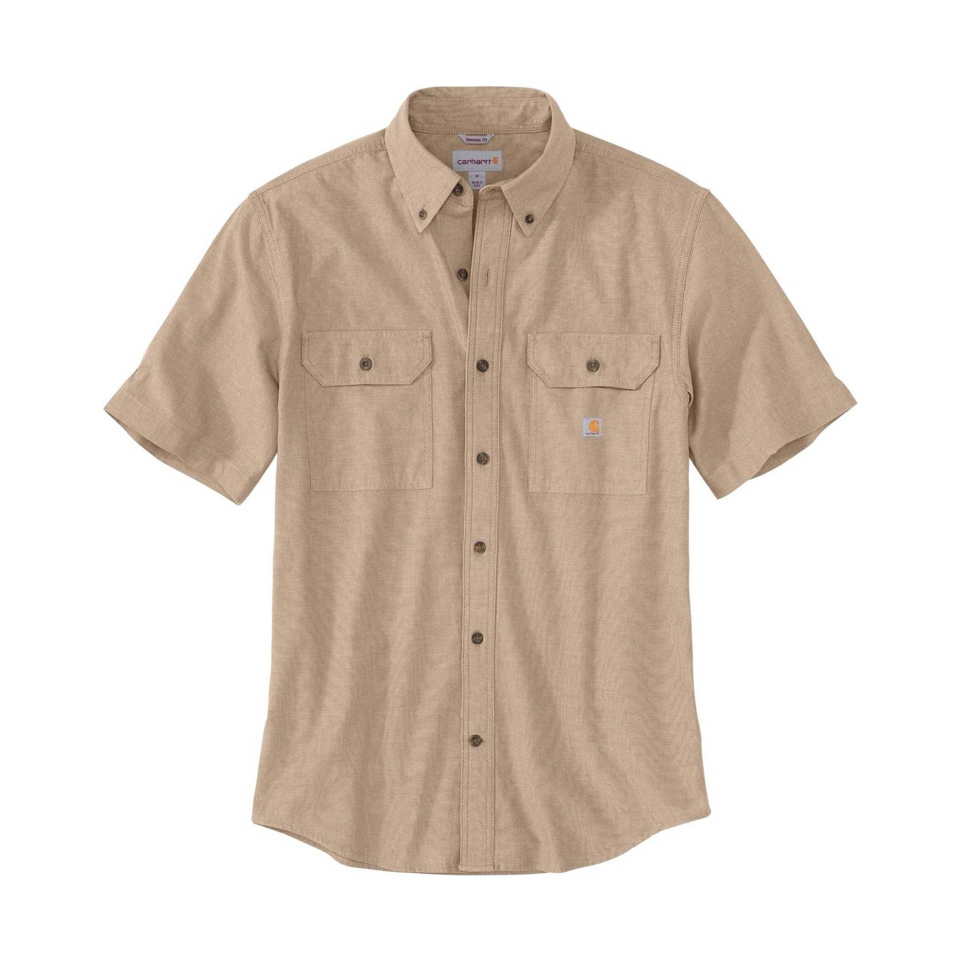 Carhartt Men's Midweight Short Sleeve Shirt - Dark Tan Chambray by Lenny's Shoe & Apparel