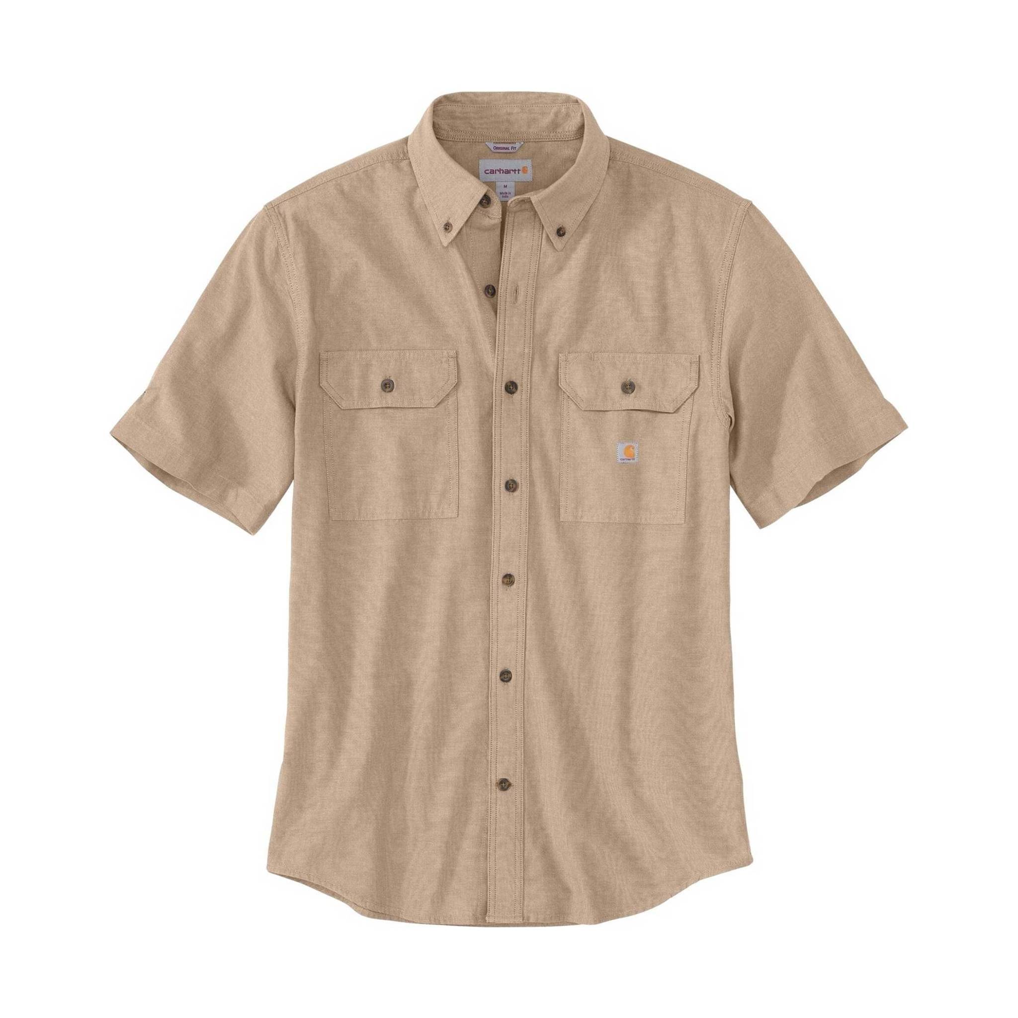 Carhartt Men's Midweight Short Sleeve Shirt - Dark Tan Chambray by Lenny's Shoe & Apparel