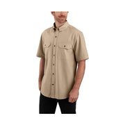 Carhartt Men's Midweight Short Sleeve Shirt - Dark Tan Chambray by Lenny's Shoe & Apparel