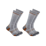 Carhartt Men's Midweight Synthetic Wool Blend Boot 2 Pack Socks - Gray by Lenny's Shoe & Apparel