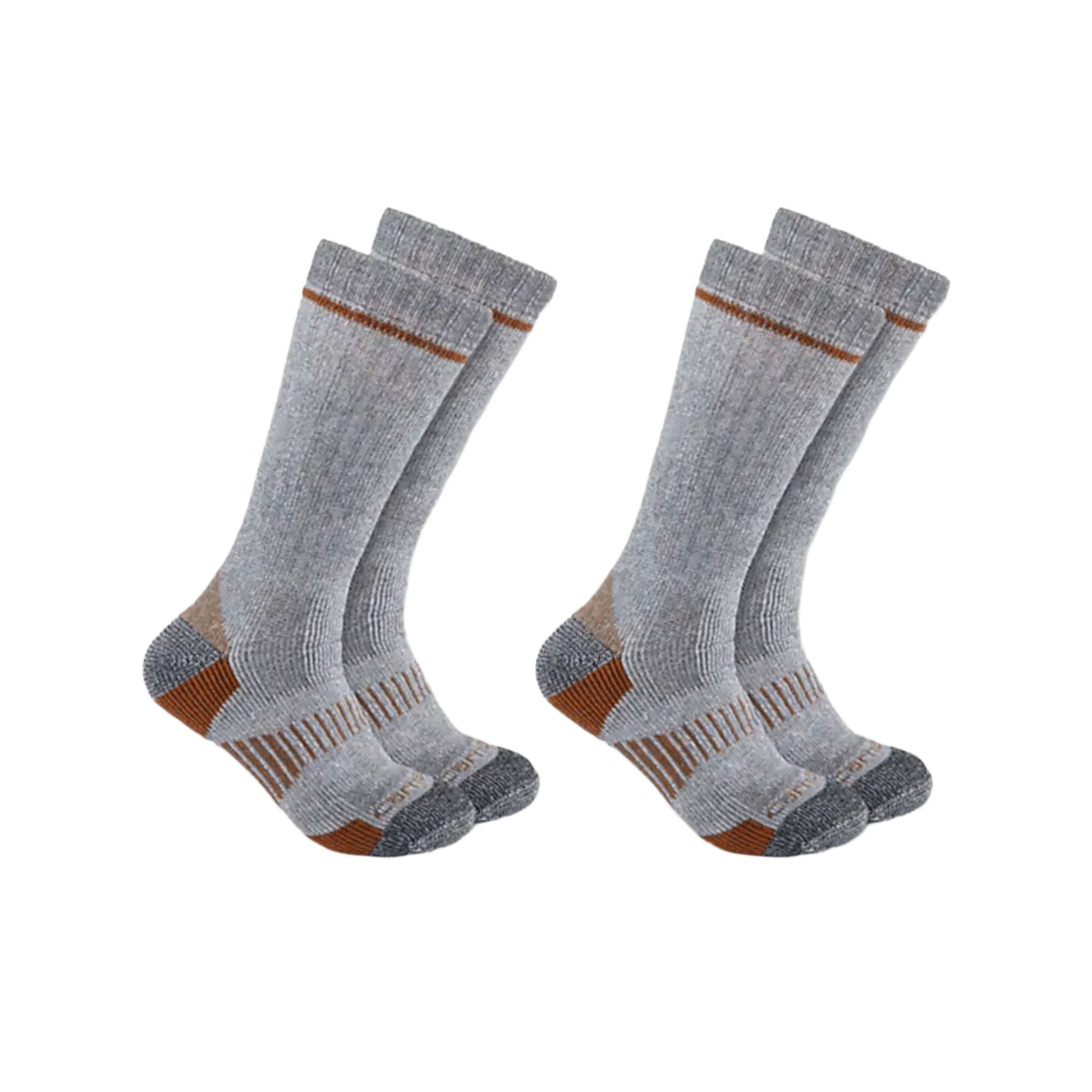 Carhartt Men's Midweight Synthetic Wool Blend Boot 2 Pack Socks - Gray by Lenny's Shoe & Apparel