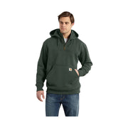 Carhartt Men's Rain Defender Paxton Heavyweight Hooded Quarter Zip Mock Sweatshirt - Forestry Green by Lenny's Shoe & Apparel