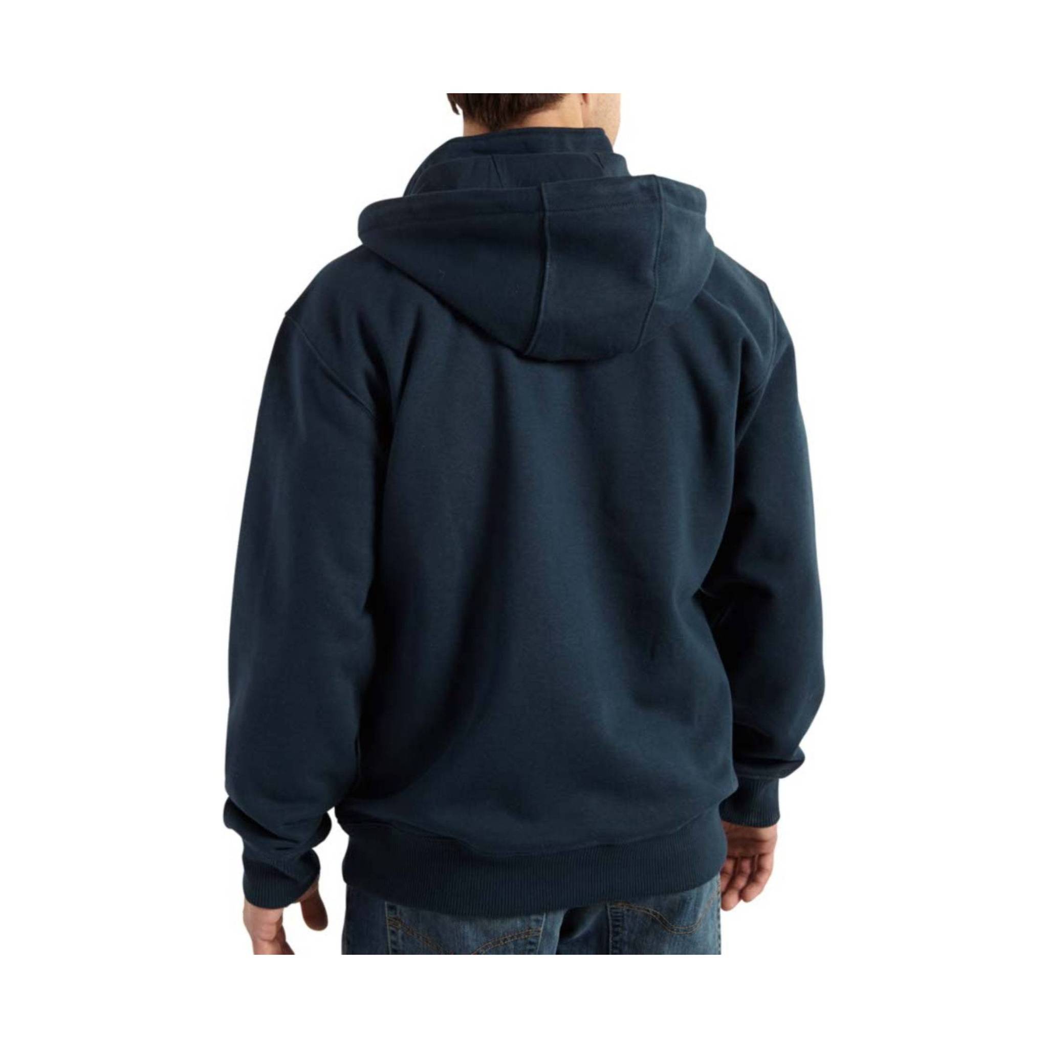 Carhartt Men's Rain Defender Paxton Heavyweight Hooded Quarter Zip Mock Sweatshirt - New Navy by Lenny's Shoe & Apparel
