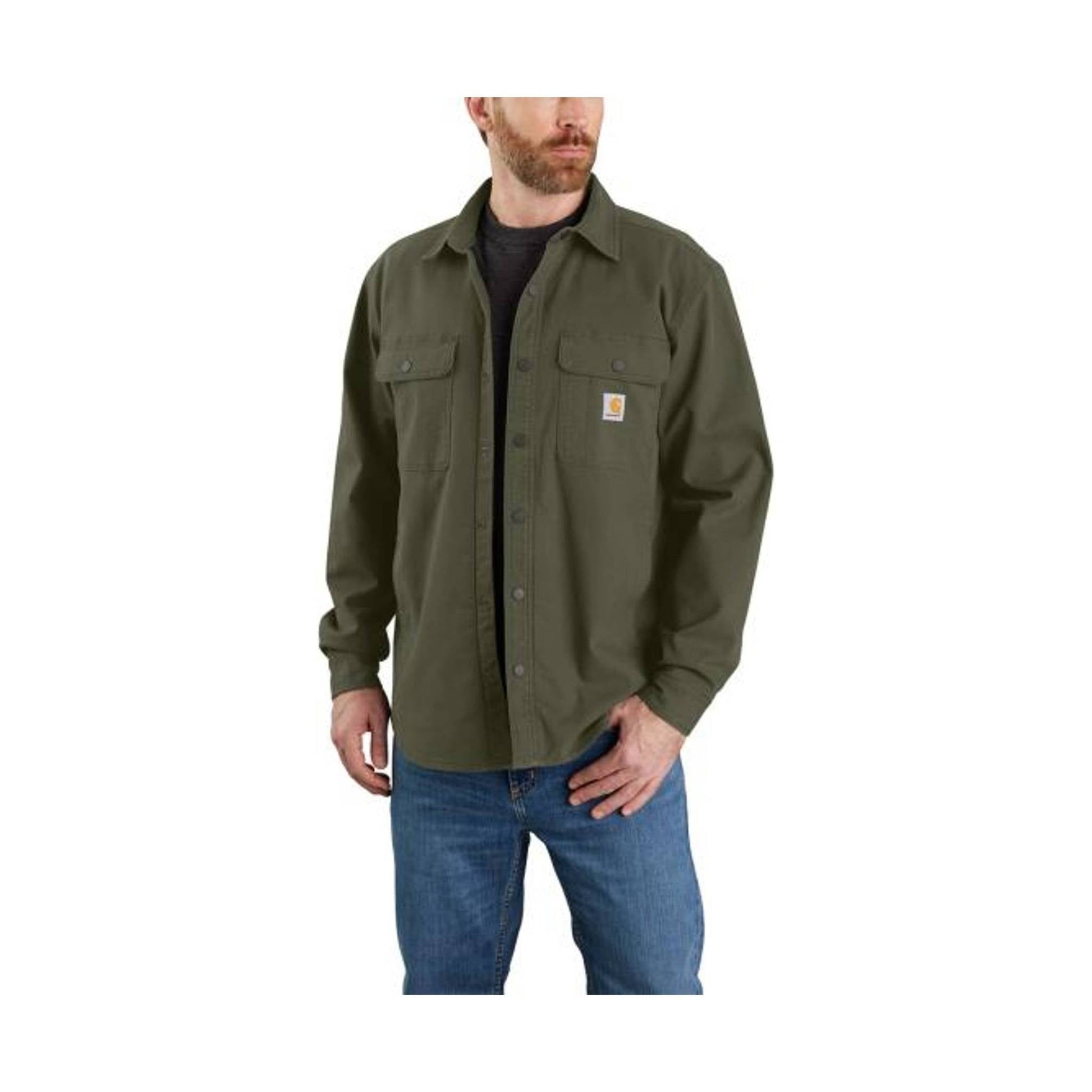 Carhartt Men's Relaxed Fit Canvas Fleece Jacket - Basil by Lenny's Shoe & Apparel