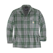 Carhartt Men's Relaxed Fit Flannel Sherpa-Lined Shirt Jac - Weather Ash by Lenny's Shoe & Apparel