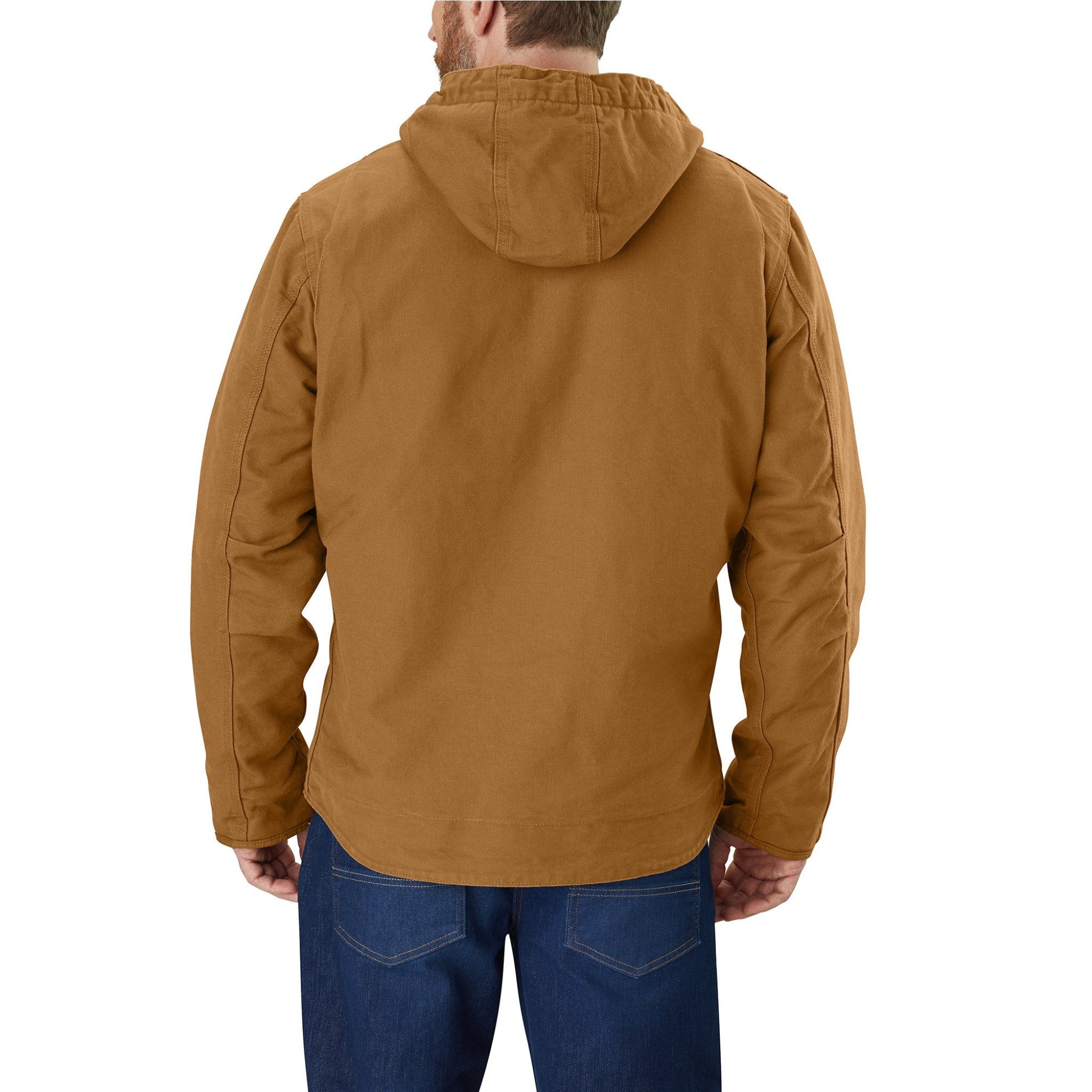 Carhartt Men's Relaxed Fit Washed Duck Sherpa Lined Jacket - Brown by Lenny's Shoe & Apparel
