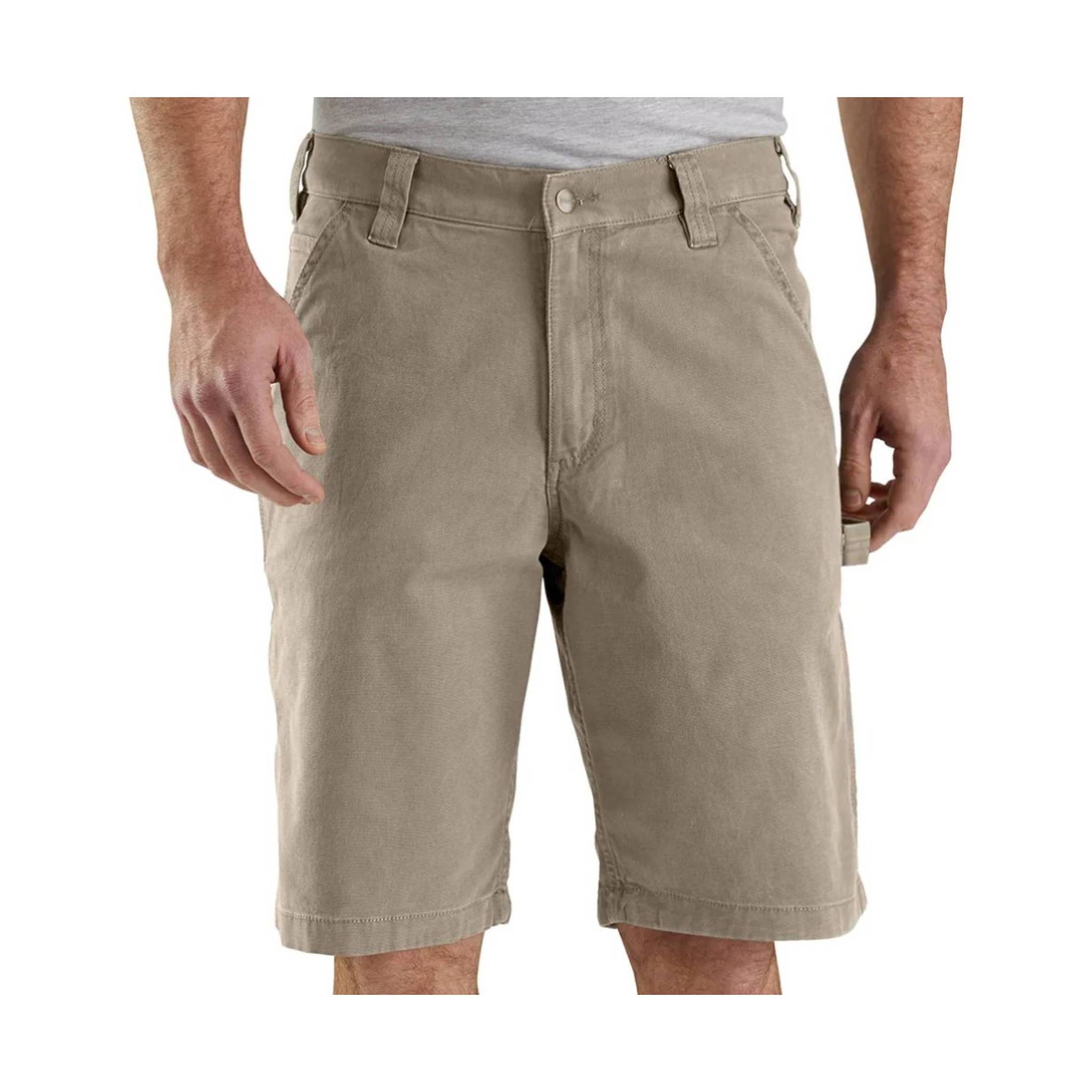 Carhartt Men's Rugged Flex Relaxed Fit Canvas Utility Work Shorts 11 Inch - Tan by Lenny's Shoe & Apparel