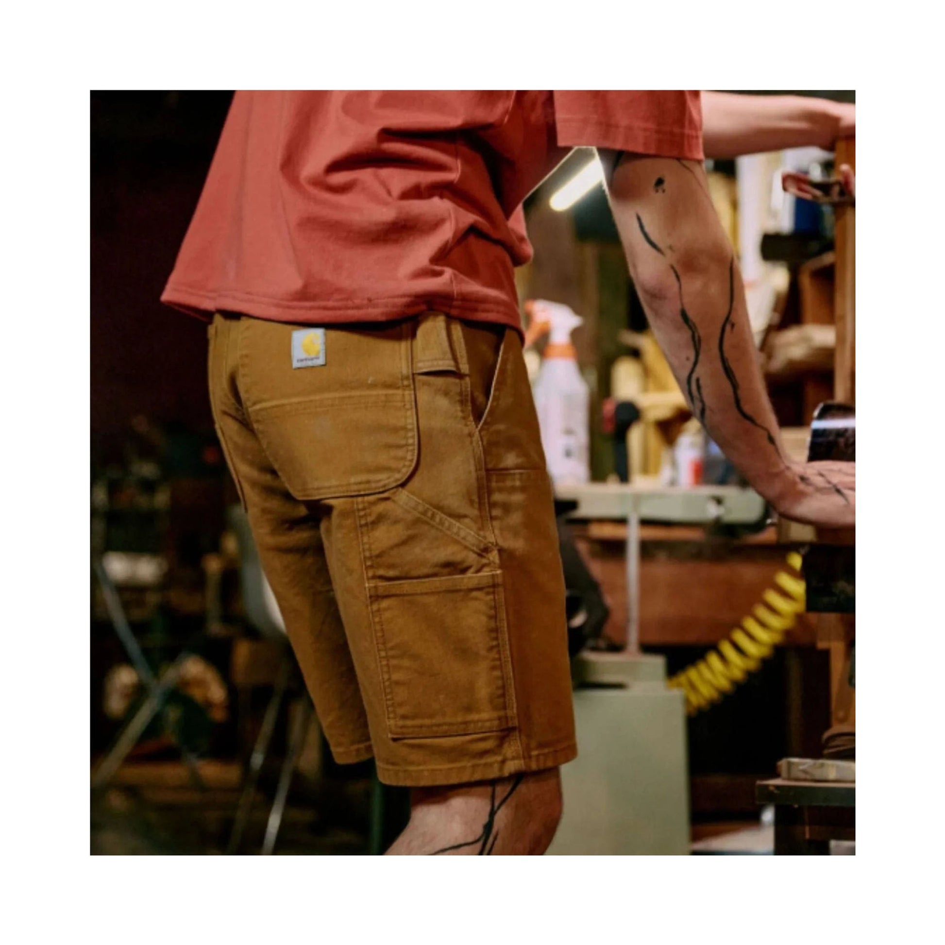 Carhartt Men's Rugged Flex® Relaxed Fit Duck Double Front Utility Work Short - Brown by Lenny's Shoe & Apparel