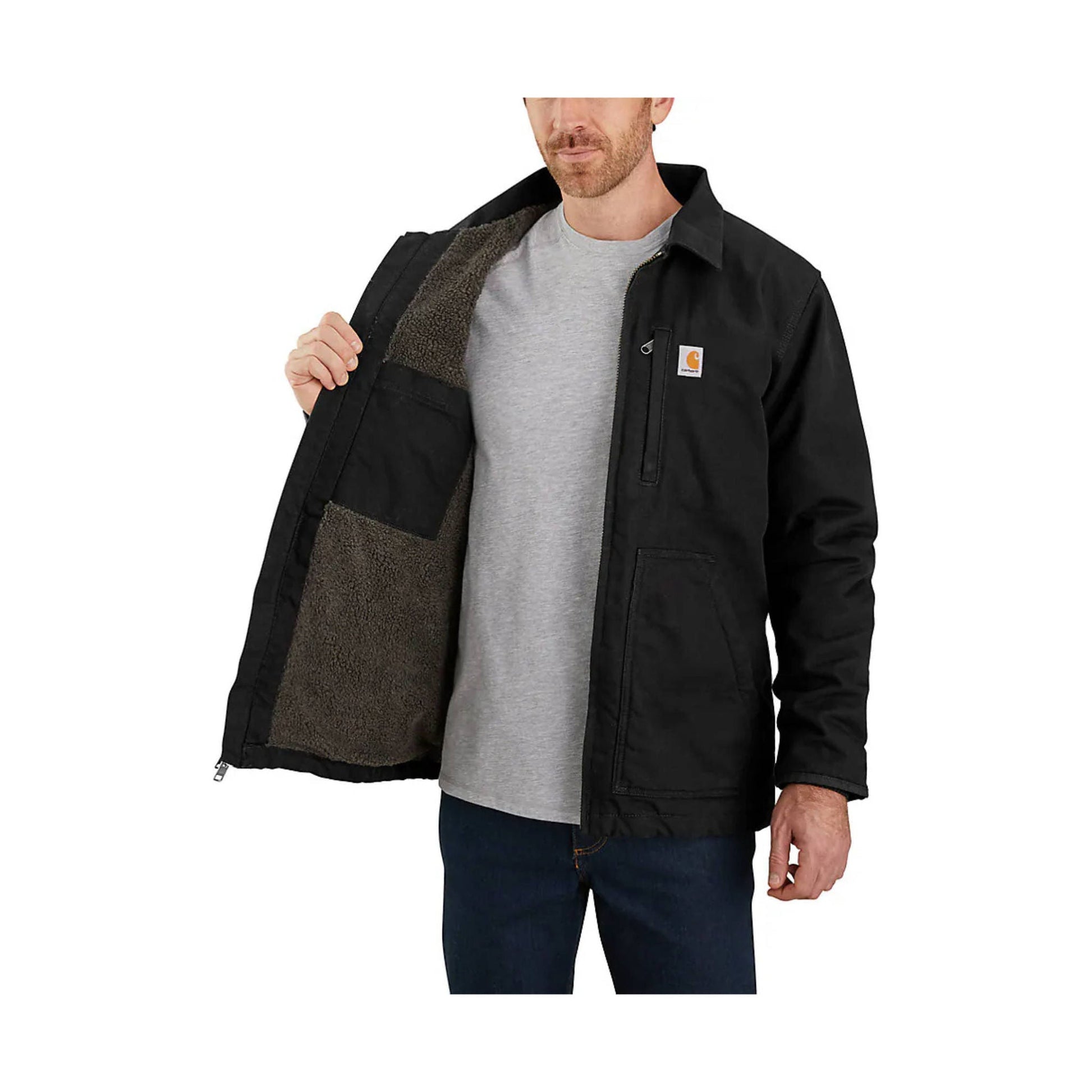Carhartt Men's Sherpa Lined Loose Fit Field Jacket - Black by Lenny's Shoe & Apparel