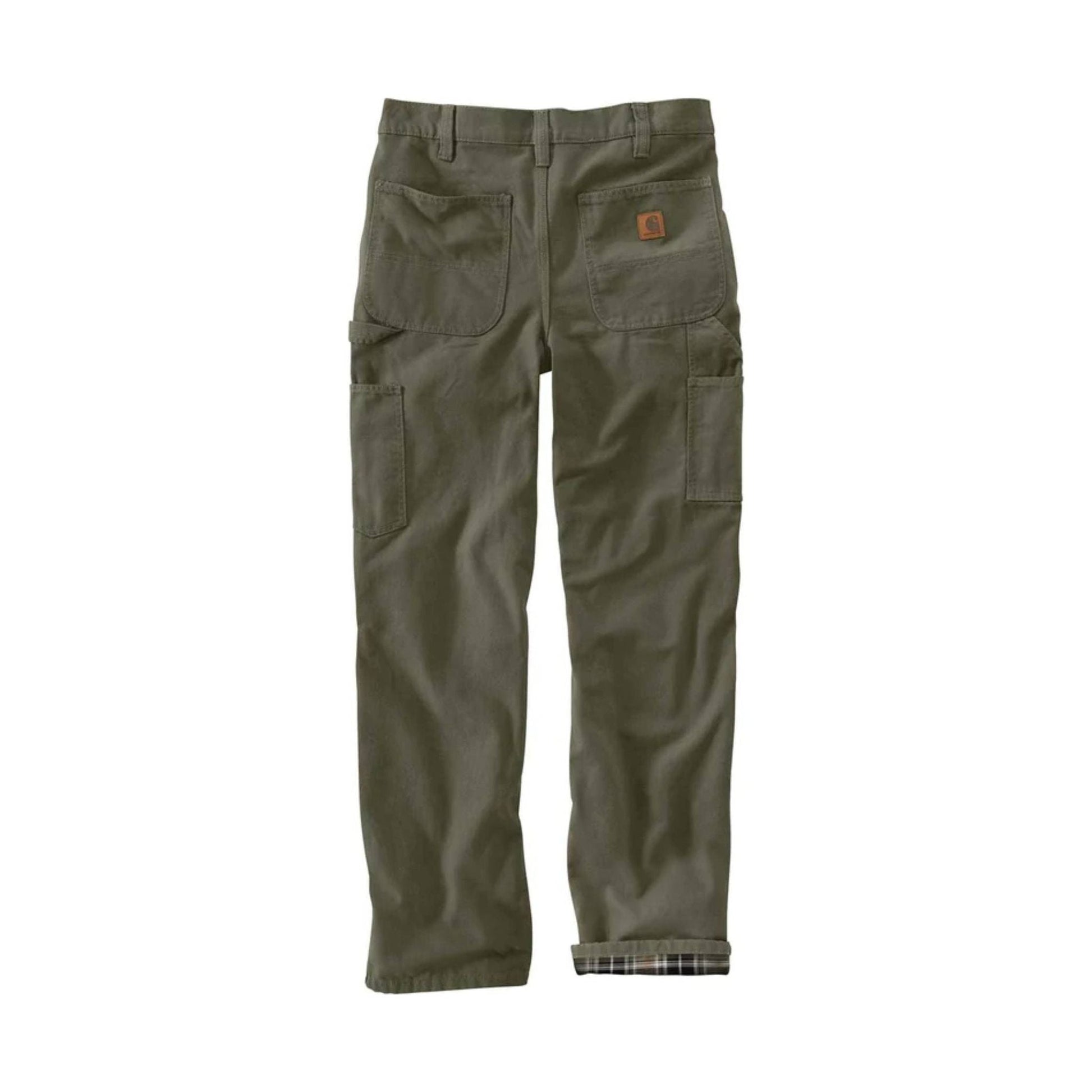 Carhartt Men's Washed Duck Flannel Lined Dungaree - Moss by Lenny's Shoe & Apparel