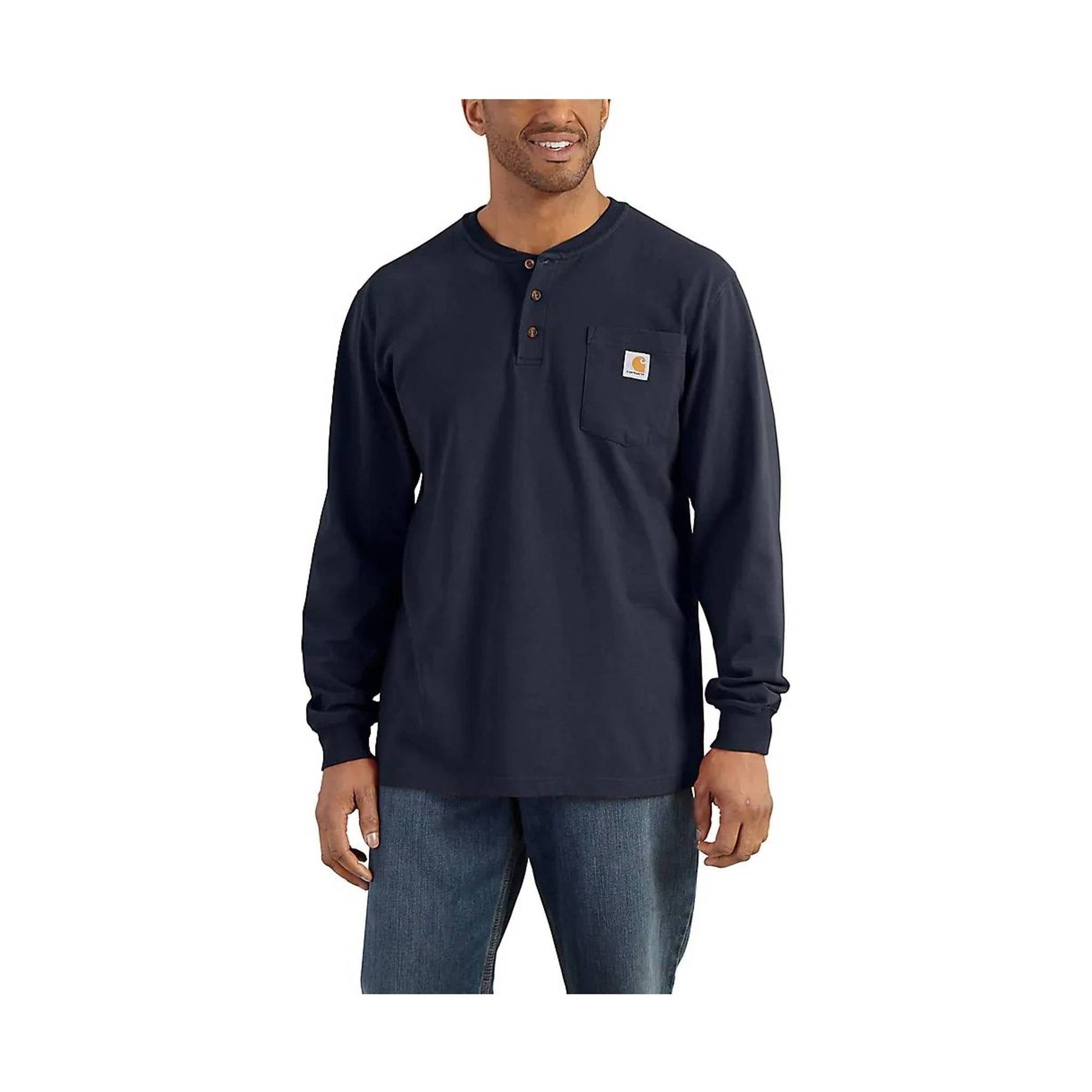 Carhartt Men's Workwear Long Sleeve Henley - Navy by Lenny's Shoe & Apparel