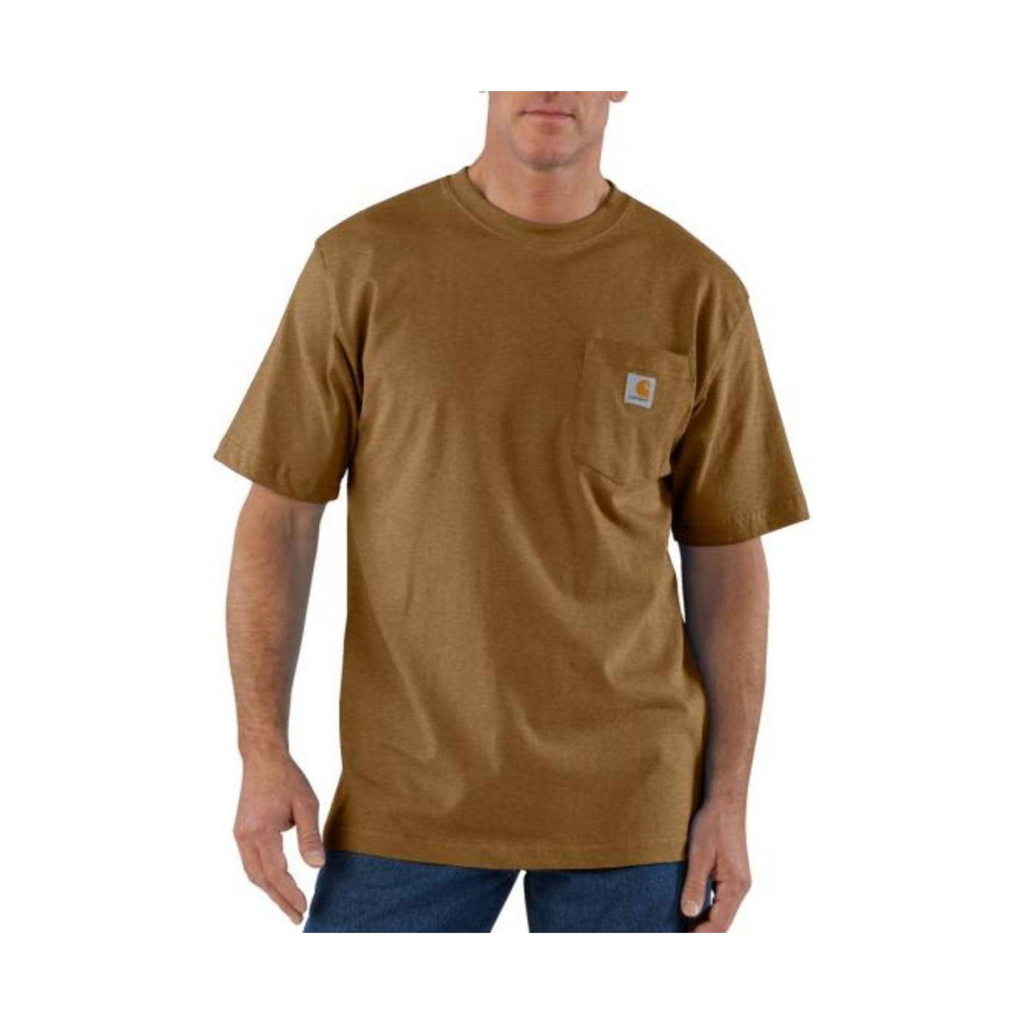 Carhartt Men's Loose Fit Heavyweight Short Sleeve Pocket T Shirt - Oiled Walnut Heather by Lenny's Shoe & Apparel