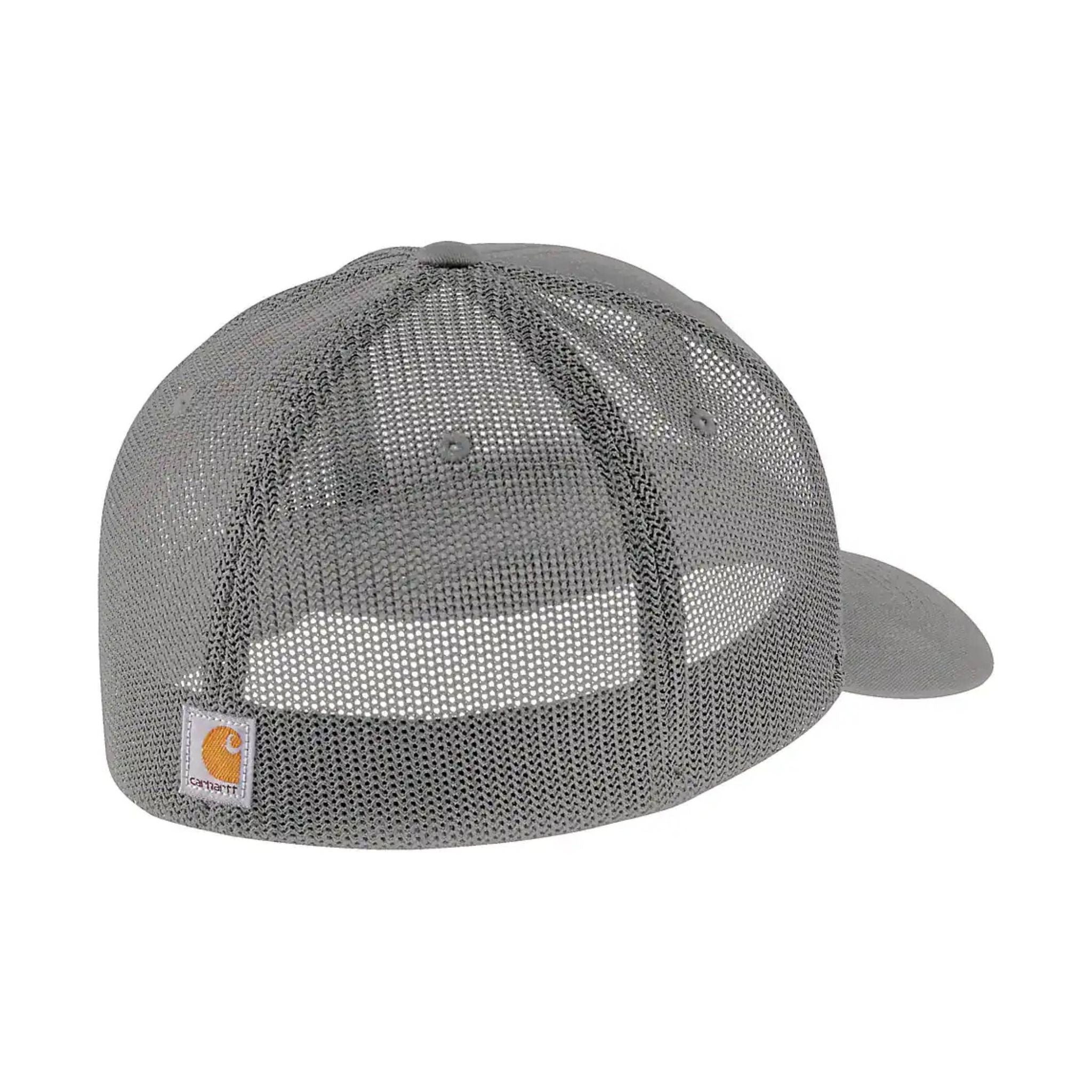 Carhartt Rugged Flex Fitted Canvas Mesh Back Logo Graphic Cap - Asphalt by Lenny's Shoe & Apparel