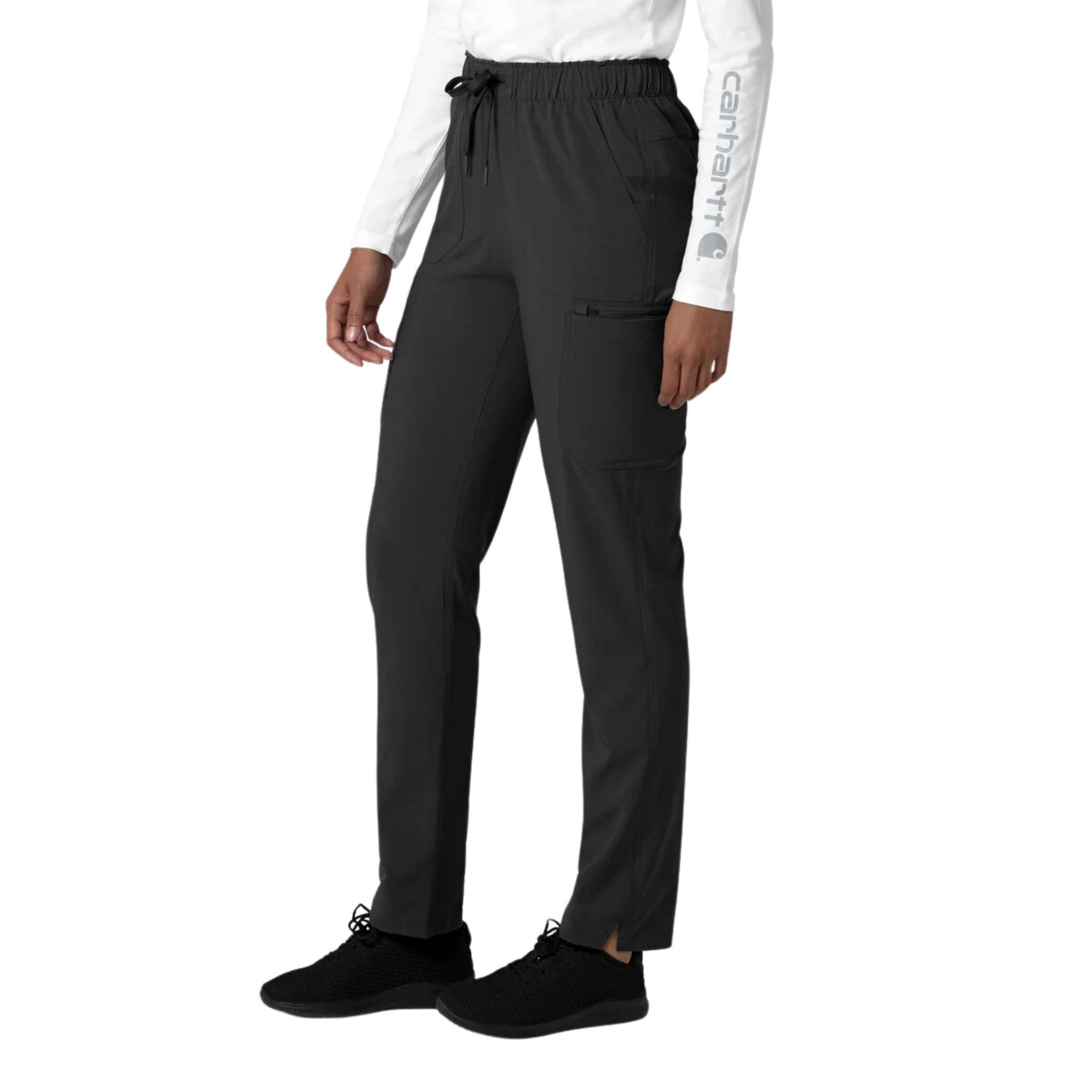 Carhartt Women's Force Cross Flex Straight Leg Cargo Scrub Pant - Black by Lenny's Shoe & Apparel